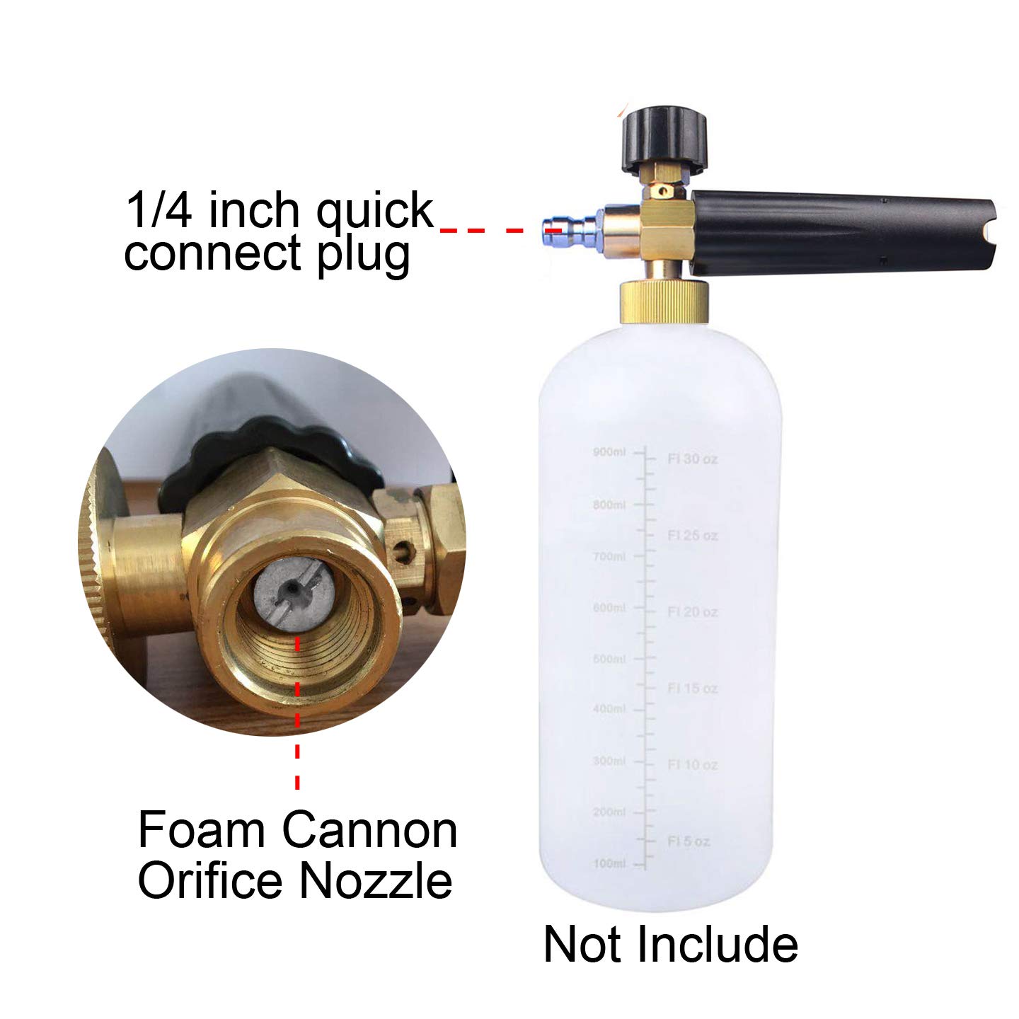 Premium Foam Cannon for Pressure Washer - 1.1mm Orifice, High Foam Output for Car Washing, Home Cleaning & Detailing | Tool Daily Professional Foam Maker for Deep Cleaning Vehicles, Driveways & Outdoor Surfaces