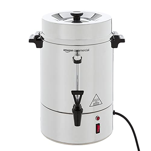 AmazonCommercial 60-Cup Aluminum Coffee Urn - 9 Liter Large Capacity for Events, Catering & Offices - Commercial-Grade Coffee Brewer for Parties, Weddings & Business Meetings
