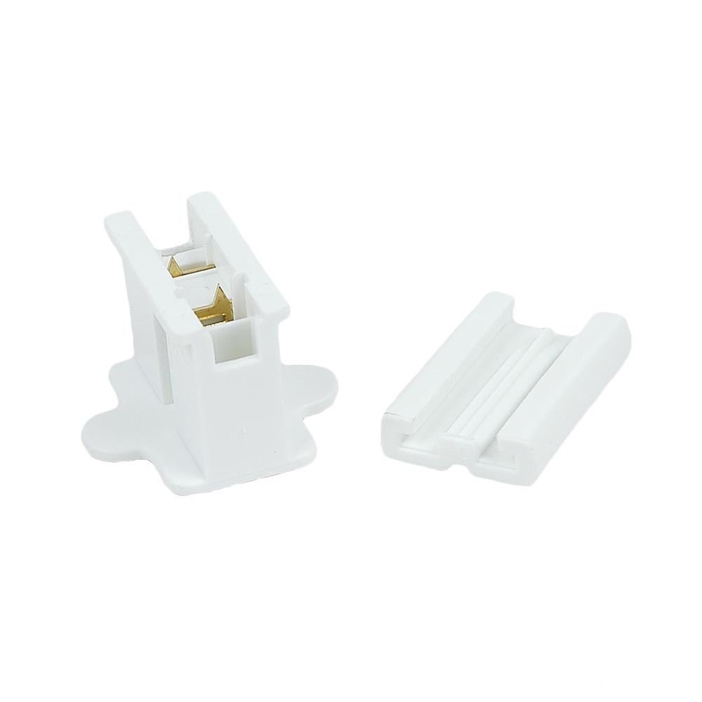 25 Pack SPT1 Female Vampire Plugs - White Indoor/Outdoor Electrical Connectors with Slide-On Back, 8 Amp Rating - Perfect for Christmas Lights, Holiday Decorations & DIY Lighting Projects