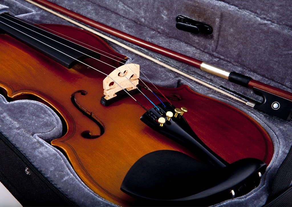 Fever Acoustic Electric Violin 4/4 Full Size - Professional Violin with Hard Case & Bow - Perfect for Beginners, Performances & Studio Recording