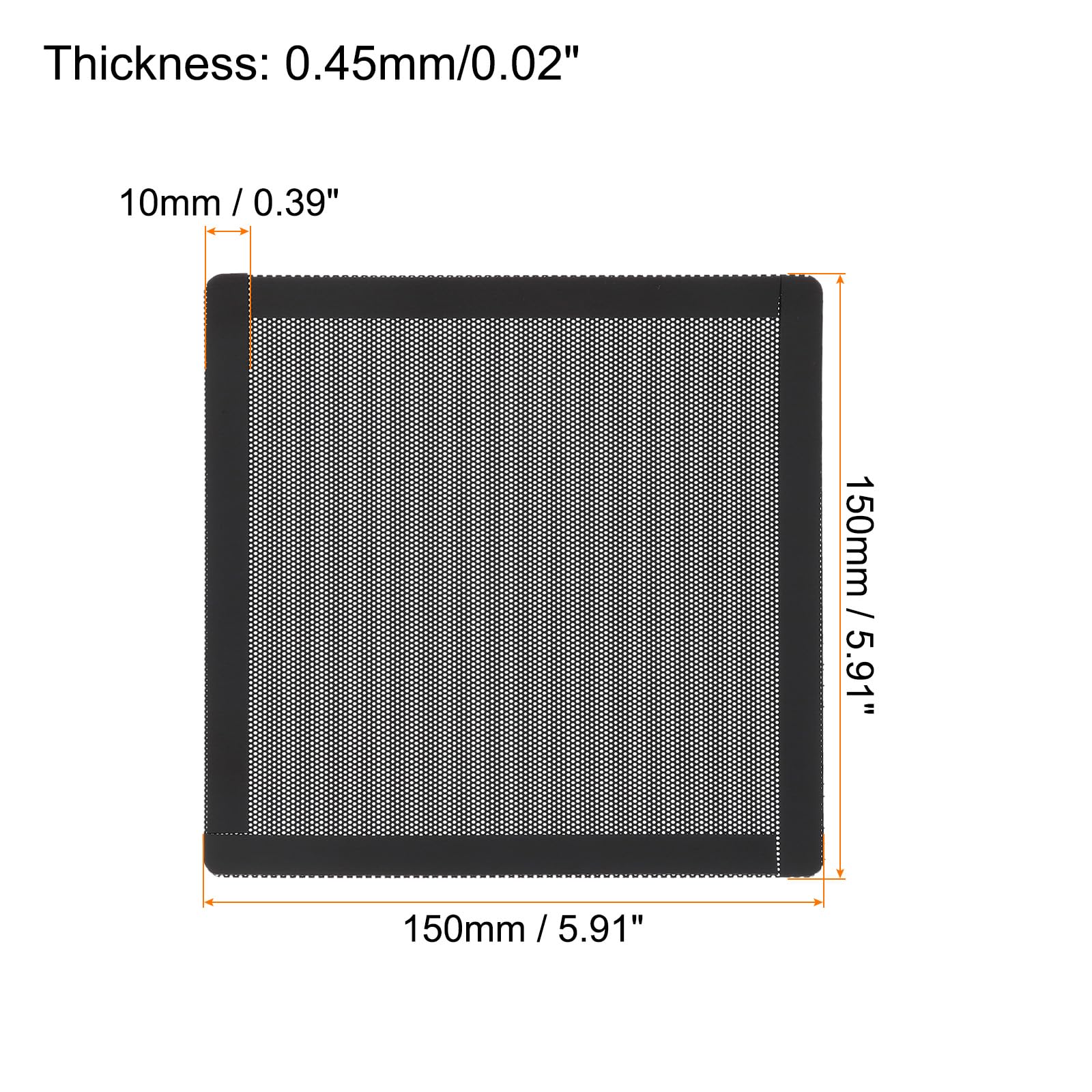 MECCANIXITY 3PCS 150x150mm Magnetic PC Dust Filter - Black PVC Computer Case Cooler Dustproof Mesh Cover for PC Chassis, Speakers & Gaming Rigs | Perfect for Dust Protection & Improved Airflow in Home/Office Setups