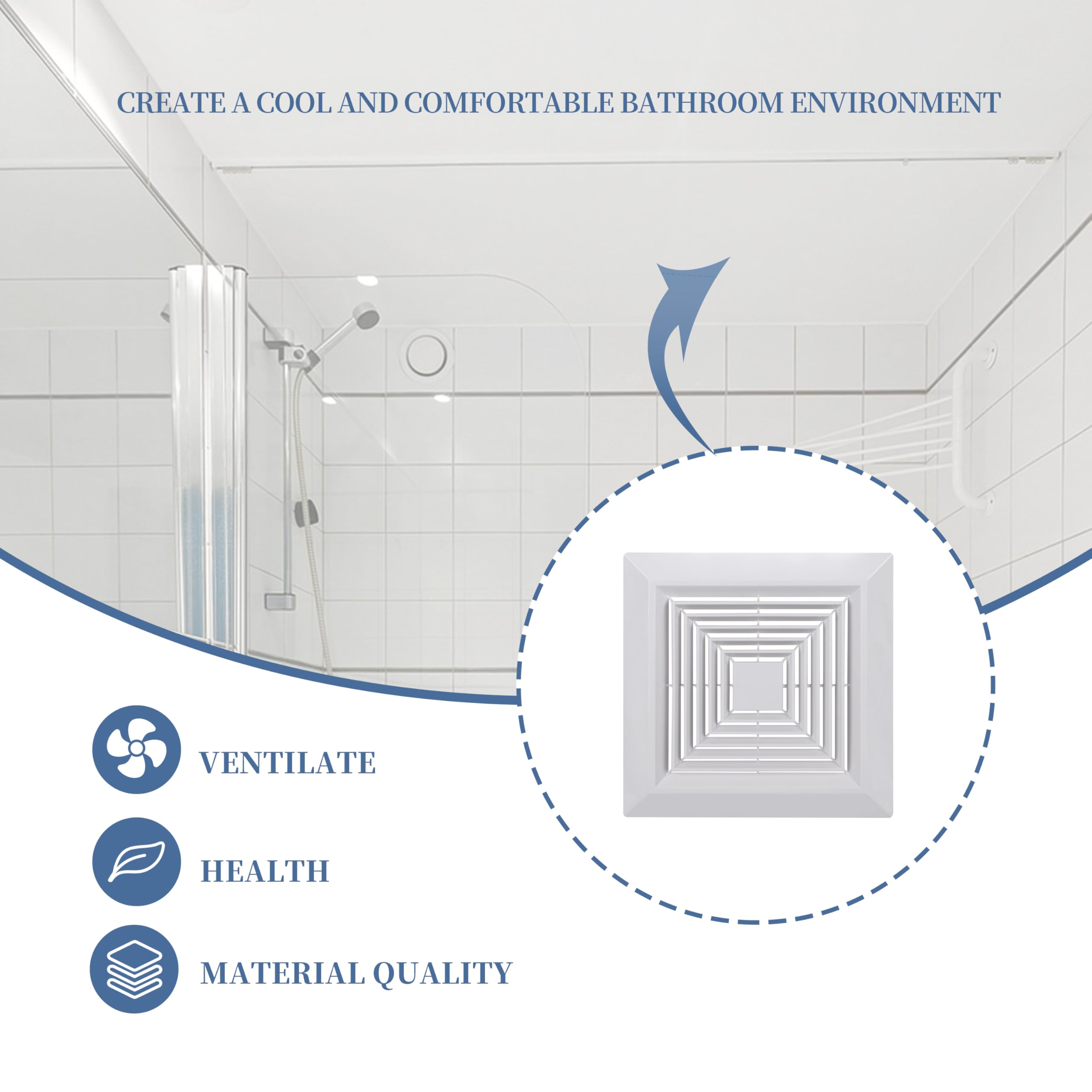 Broan Bathroom Exhaust Fan Cover Replacement - Fits Models 663, 670, 671, 675, 688, 689 - 9