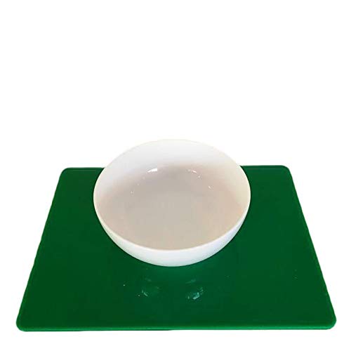 Eco-Friendly Rectangular Placemats Set of 6 - Large Green Table Mats for Dining, Kitchen, and Party Decor - Waterproof & Heat Resistant