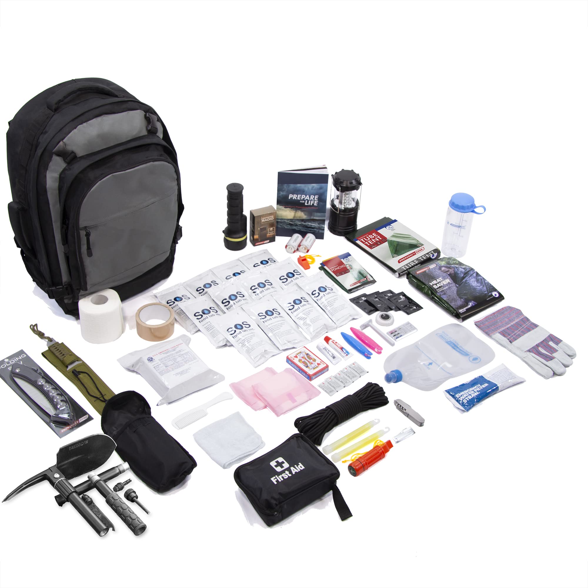1 Person Bug Out Bag Survival Kit - Premium Emergency Supplies for Outdoor Adventures, Camping & Hiking by Emergency Zone