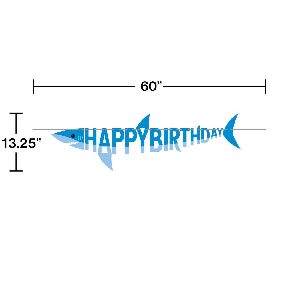 12-Piece Bulk Shark Themed Party Banners - Perfect for Birthday Decorations, Baby Showers & Ocean-Themed Events
