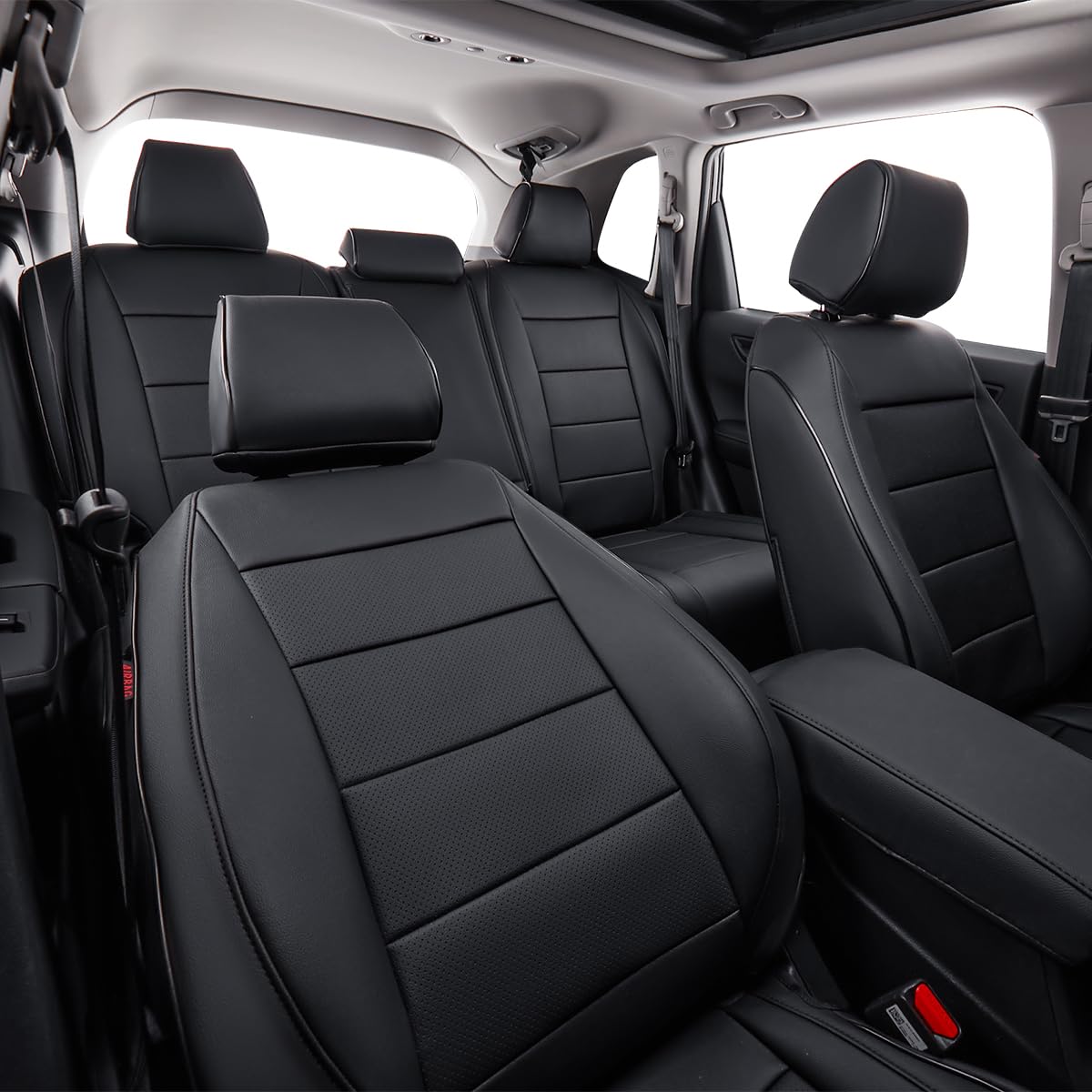 Premium Custom Fit Leather Car Seat Covers for 2023-2025 Honda HR-V Sport & LX Models - Black | Waterproof & Anti-Slip Protection | Perfect for Daily Commute, Road Trips & Outdoor Adventures