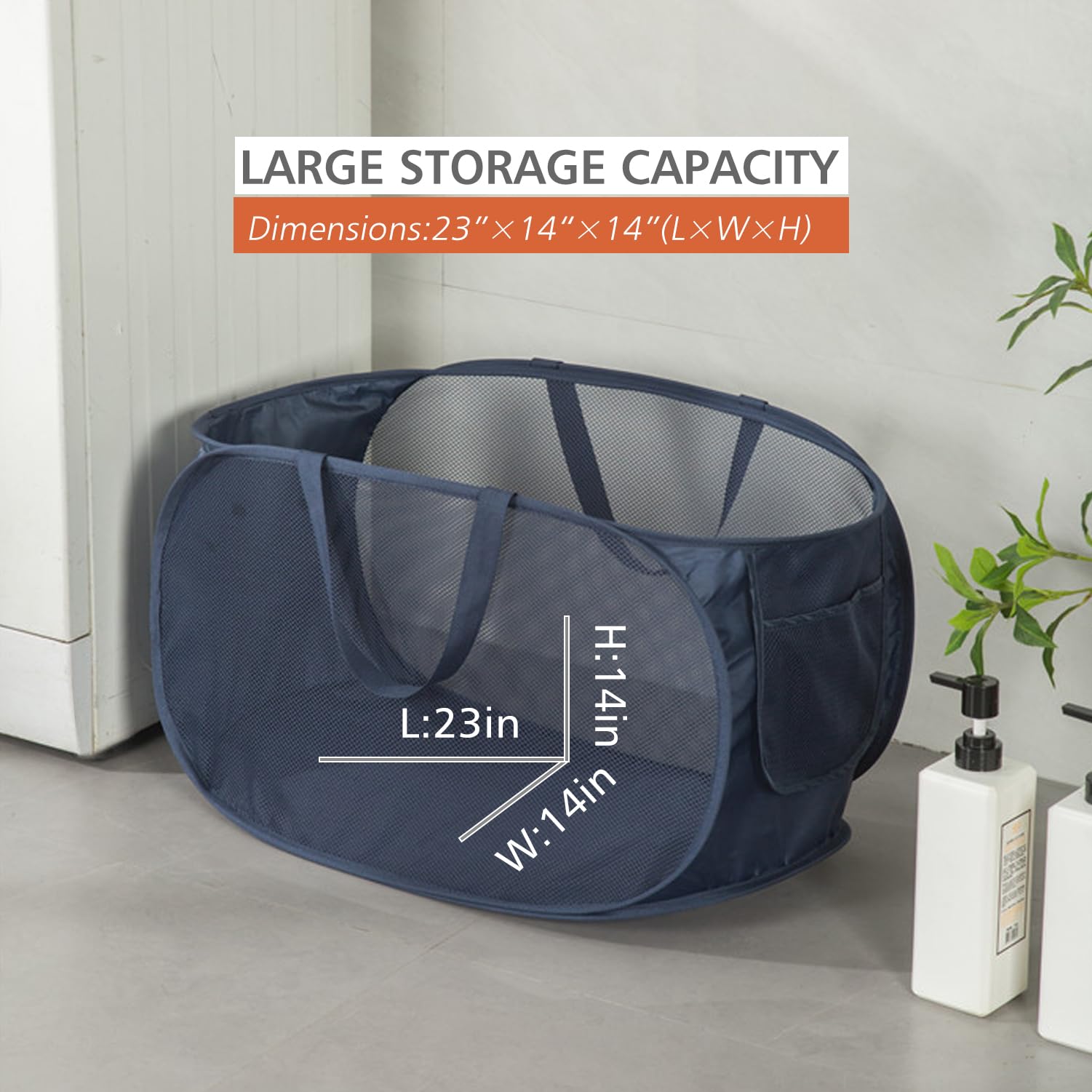 HONOMA Sturdy Mesh Laundry Hamper Basket with Side Pocket - Foldable Pop-Up Design for Laundry Room, Bathroom, Kids Room, College Dorm & Travel (Emerald Green) | Perfect for Organizing Clothes, Toys & Essentials in Small Spaces
