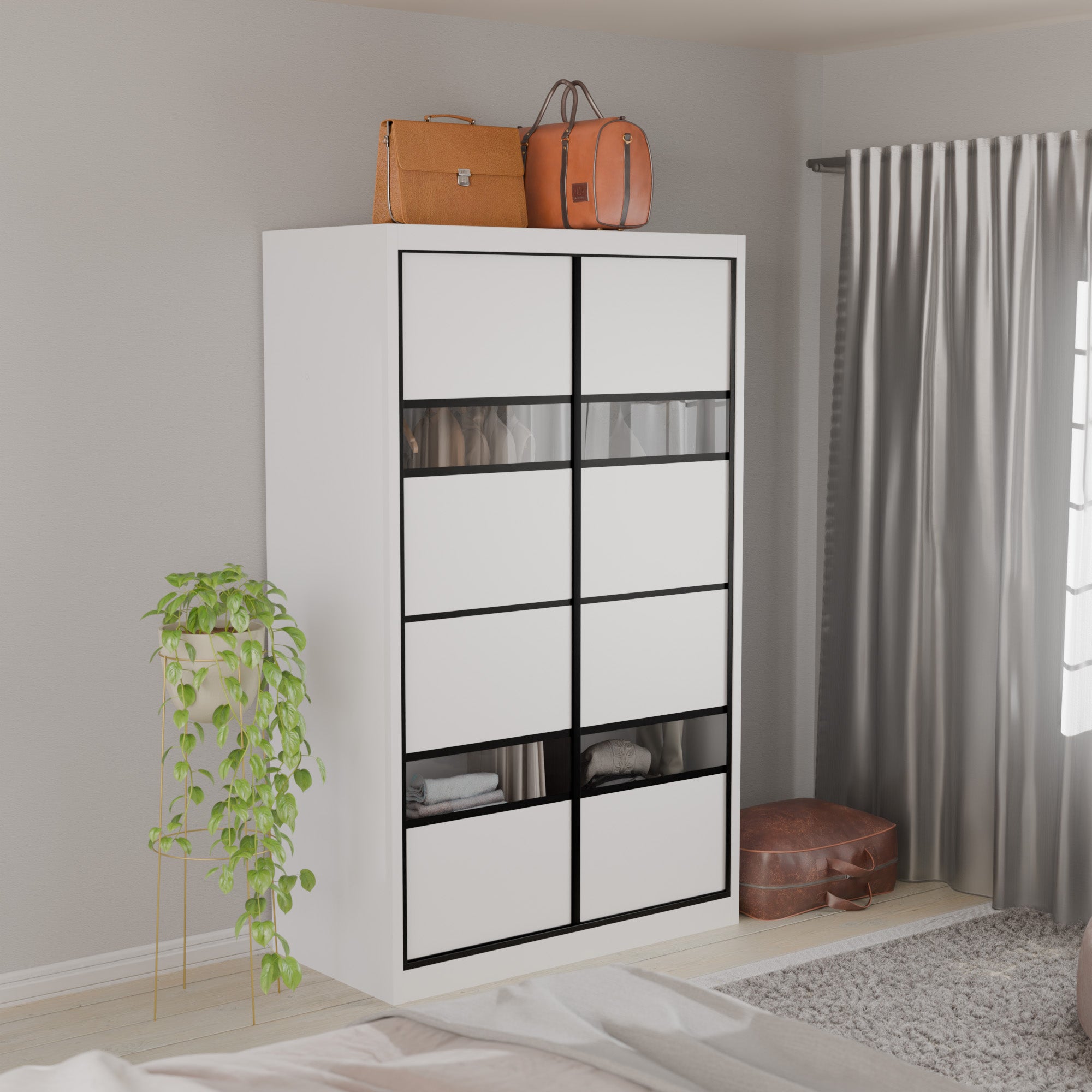 Josie Modular Wardrobe W05 - Customizable Closet Organizer System for Bedroom & Walk-in Closets | Space-Saving Storage Solution for Clothes, Shoes & Accessories