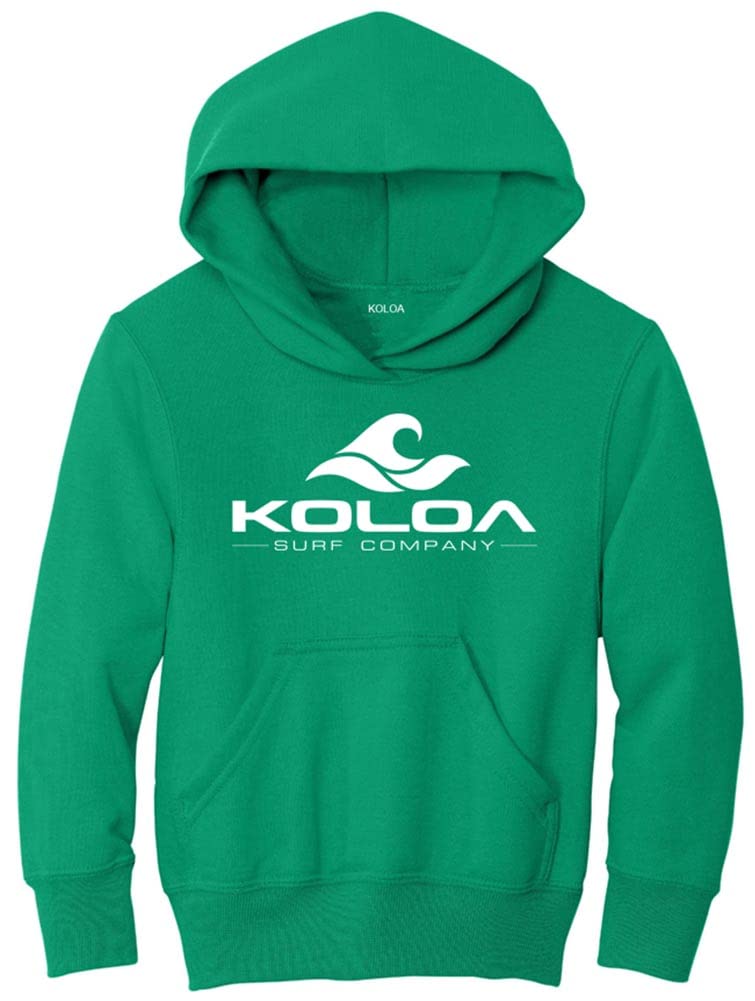 Joe's USA Koloa Wave Logo Youth Hoodies - Pullover Hooded Sweatshirts for Boys & Girls in 13 Colors | Casual Wear, School Outfits, Sports & Street Fashion