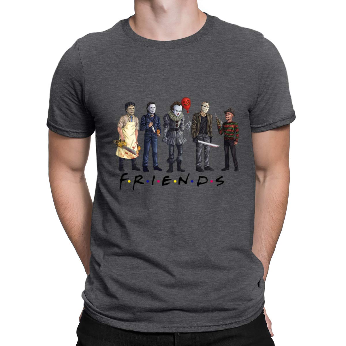 Horror Friends T-Shirt - Michael Myers Halloween Movie Merch - Scary Funny Gift for Men - Perfect for Halloween Costumes & Horror Movie Nights