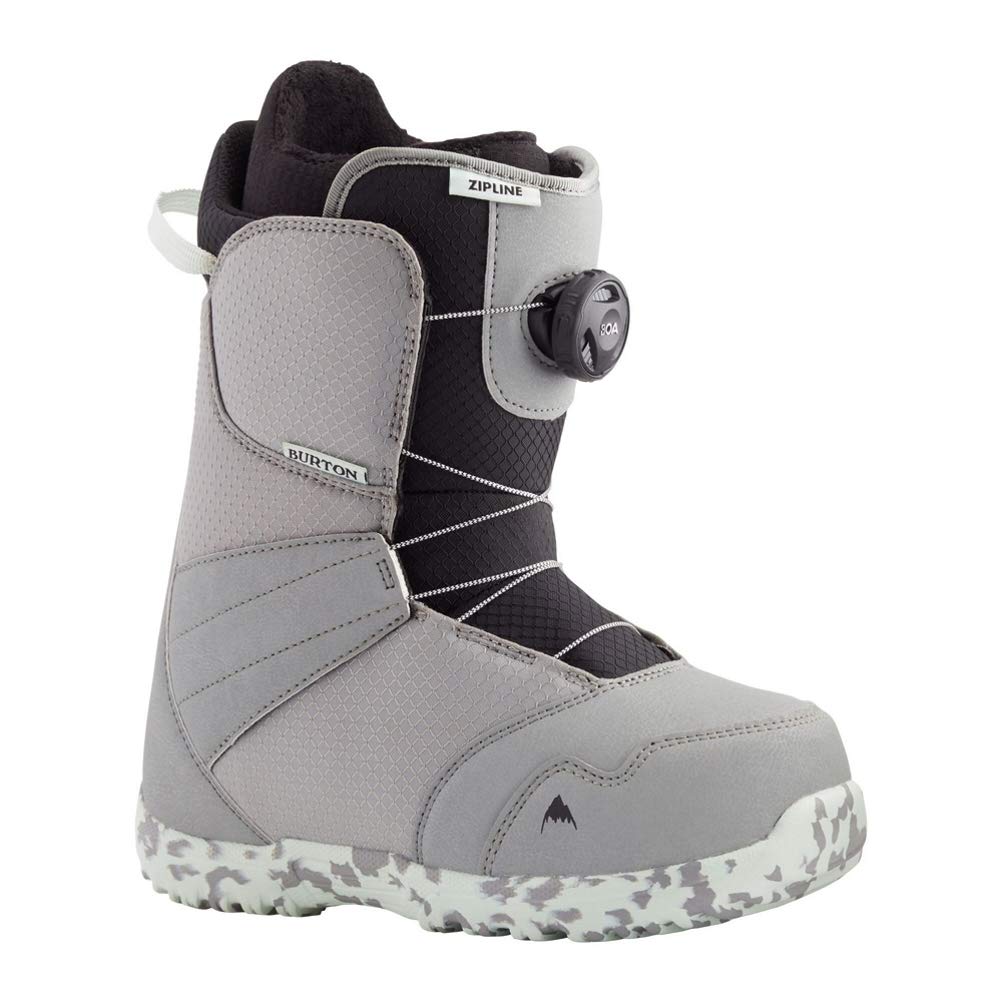 Burton Boys Zipline Boa Snowboard Boots 2019 - Gray/Neo/Mint - Size 4 Big Kid M - Comfortable & Durable for Kids Snowboarding & Winter Sports