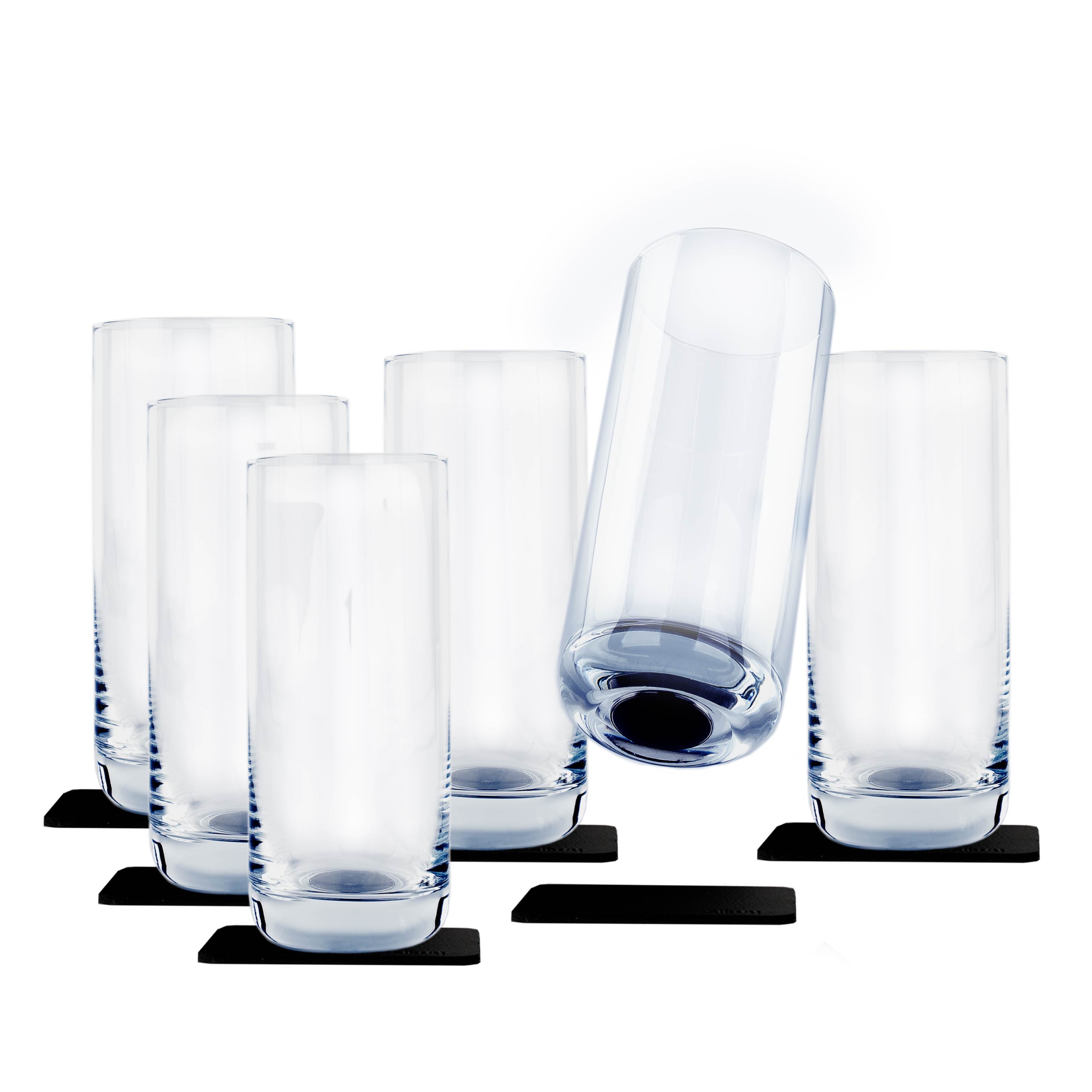 Premium Crystal Clear Long Drink Slim Glasses - Elegant & Durable Glassware for Cocktails, Iced Tea, and Refreshing Beverages - Perfect for Home Bars, Parties, and Outdoor Gatherings