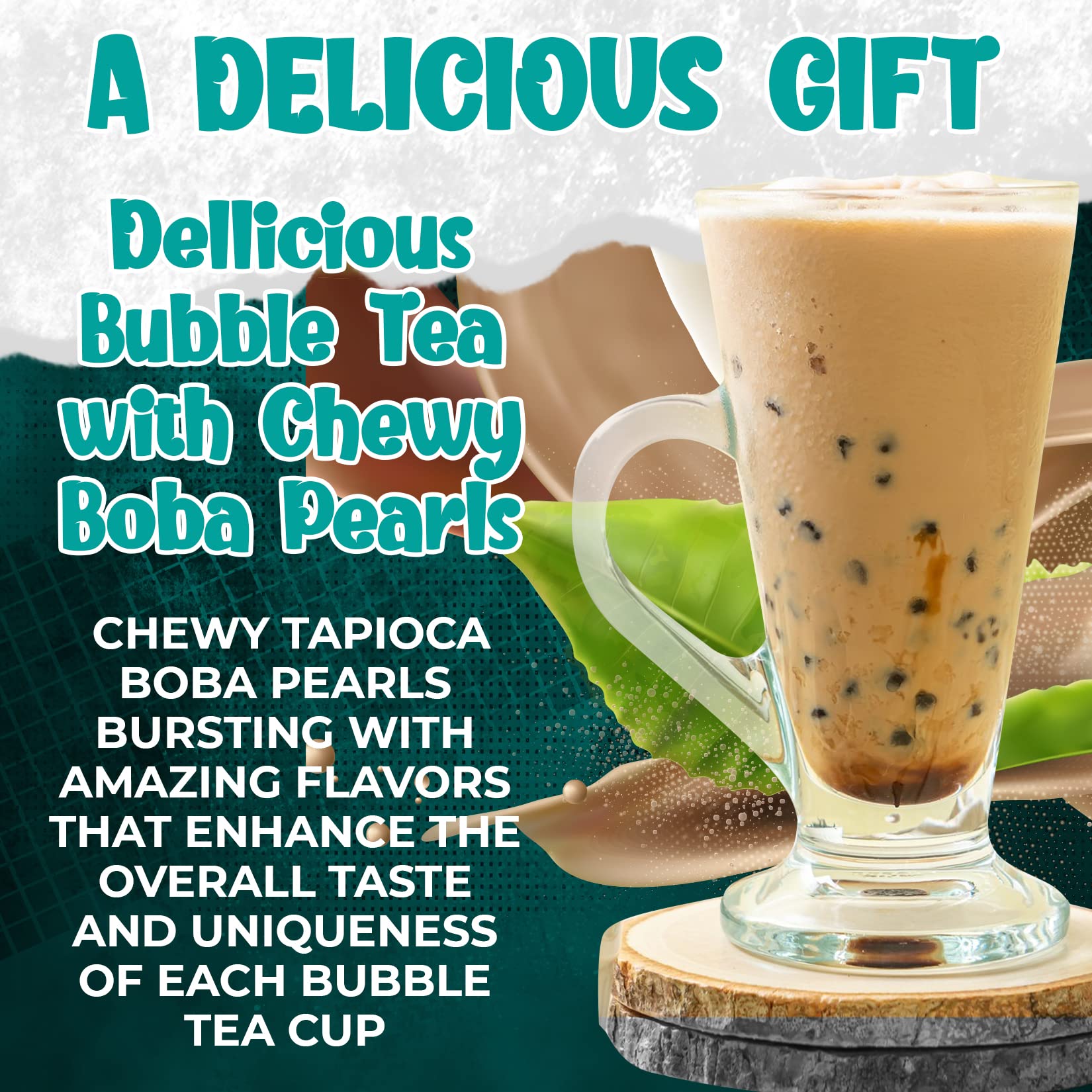 Fusion Select 5-Pack Authentic Boba Tea Kit - Sakura, Lavender, Rose, Thai Tea & Original Milk Tea Flavors with Tapioca Pearls & Straws | Extra Rich Bubble Tea Drinks for Home, Parties & Cafes