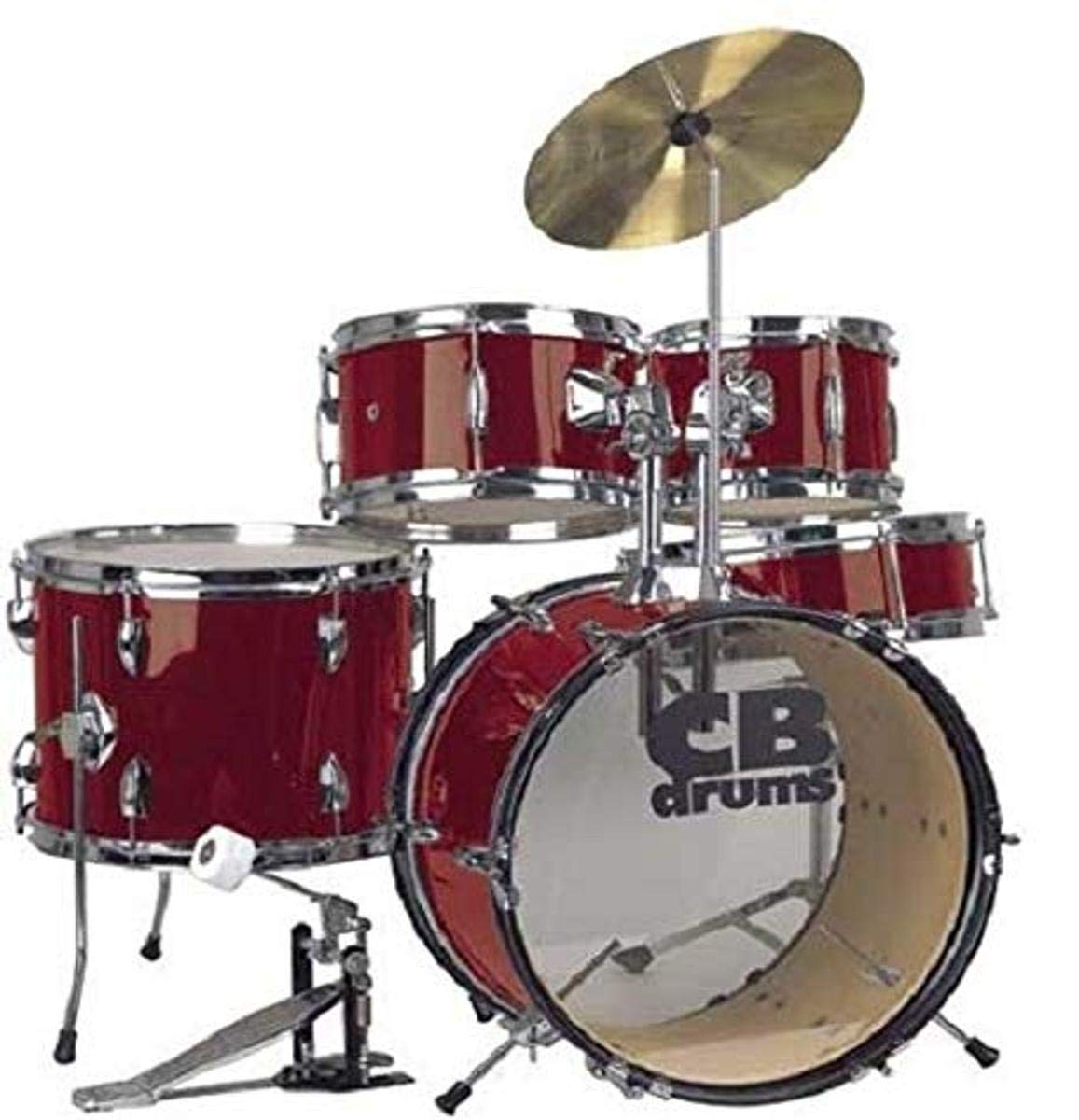 JRX55-PKWR Junior Drum Set for Kids - 3-Piece Complete Drum Kit with Bass Drum, Snare & Cymbal - Perfect for Beginners, Home Practice & Music Classes (Pink)