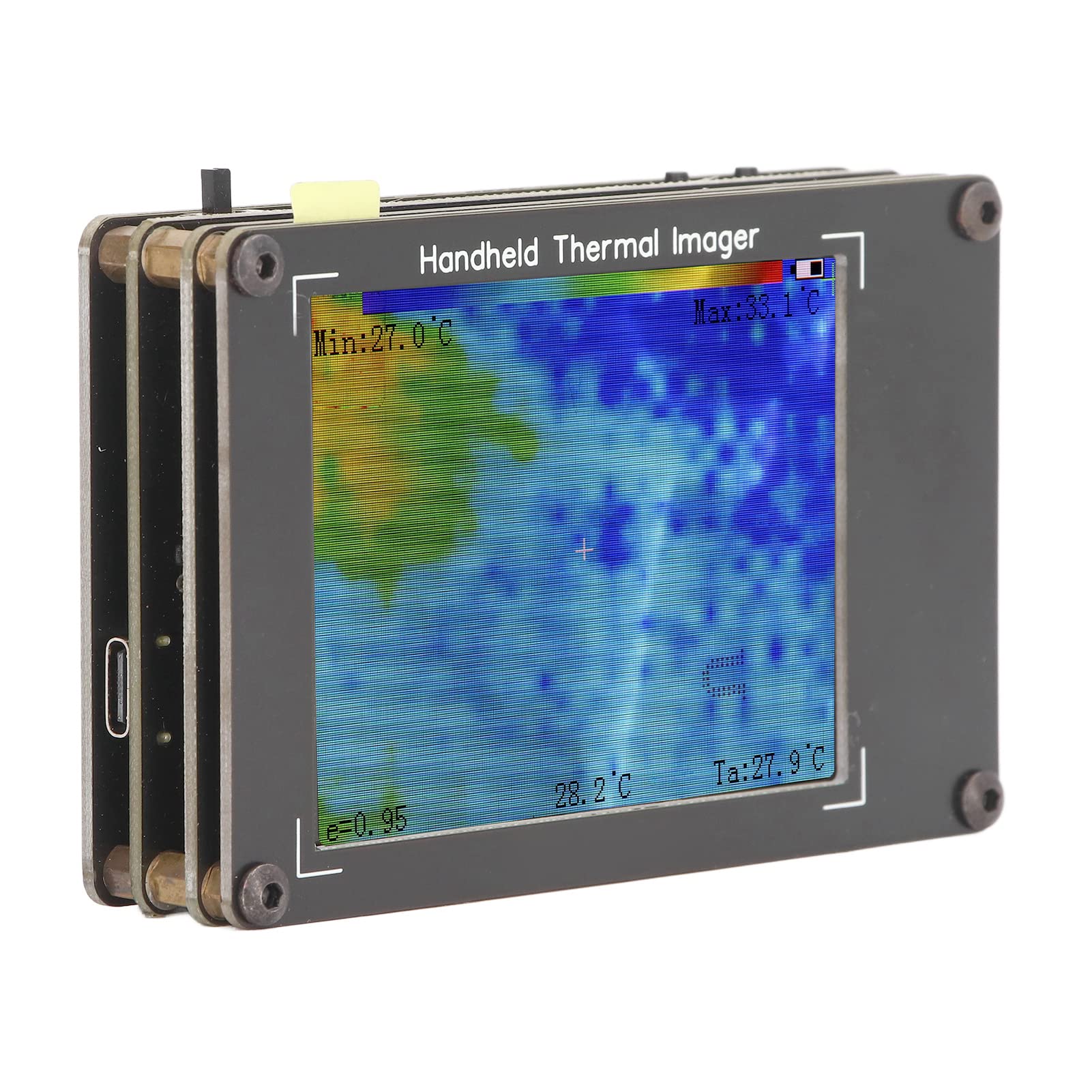 DIY Thermal Imaging Camera with FR4 Epoxy Shell & 32in LCD Screen - Handheld Infrared Thermometer for Electronics, HVAC & Home Inspection (Ideal for Circuit Board Repair, Energy Audits & Heating Detection)