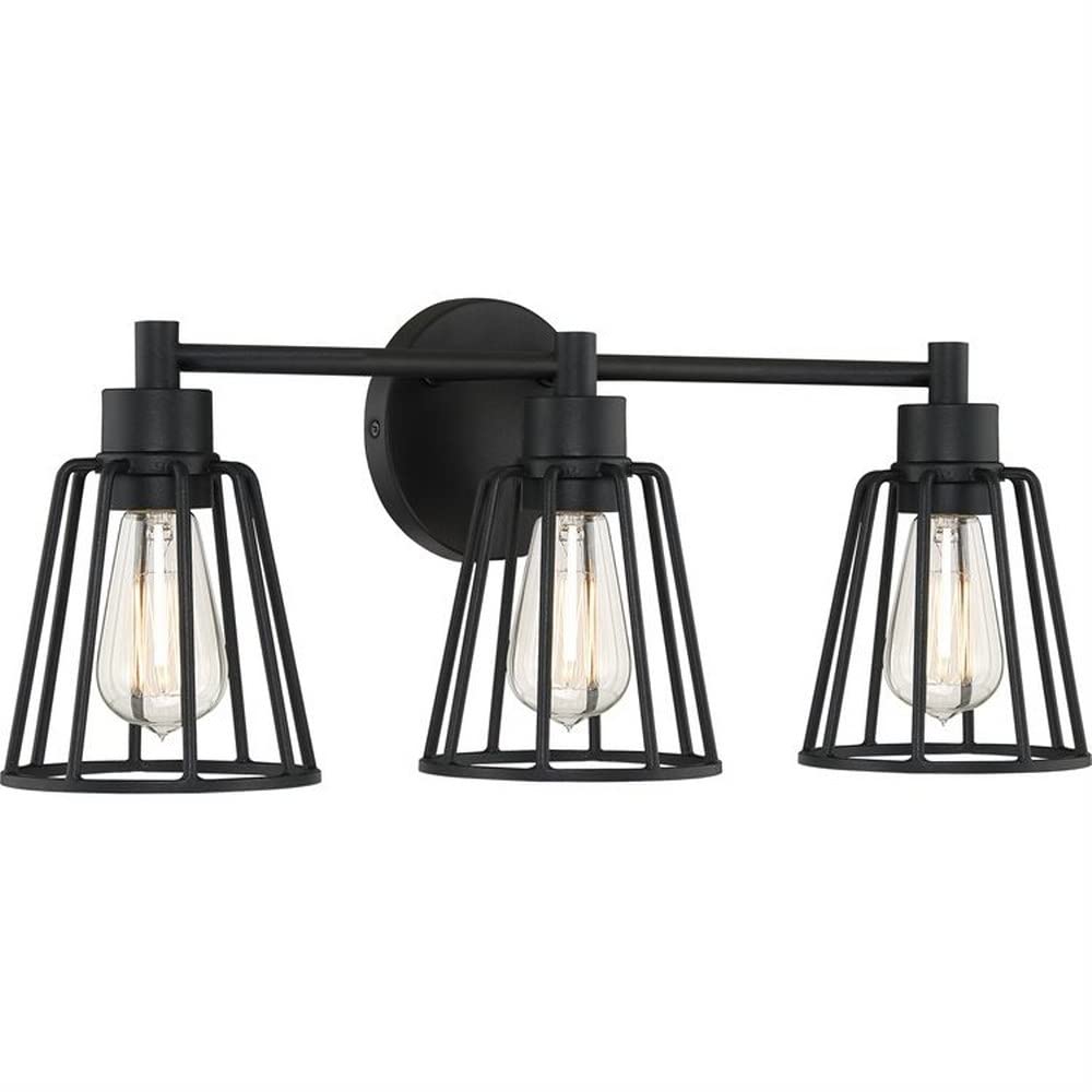 3-Light Transitional Vanity Light for Bathroom - Damp Location Approved - Matte Black Finish - 71-Bel-3093651 - Perfect for Bathroom Makeovers, Powder Rooms & Spa-Like Retreats