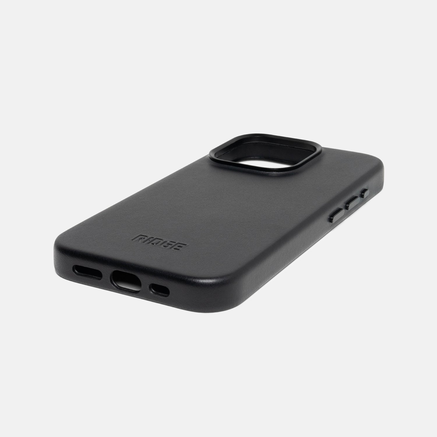 Premium Genuine Leather iPhone 15 Pro Case - Slim Protective Cover with Raised Bezels (Midnight Black) | Perfect for Business Professionals & Daily Use