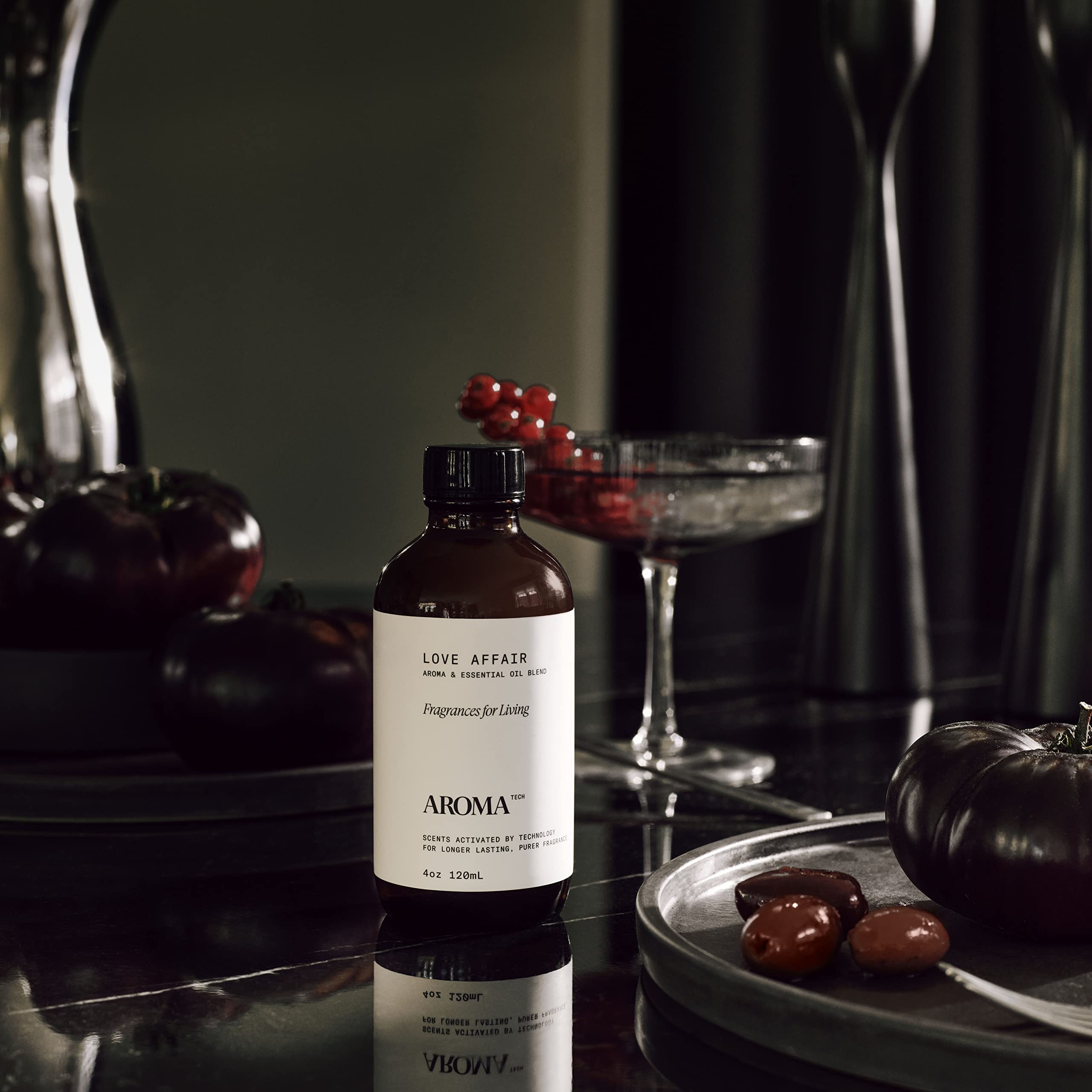 AromaTech Santal & Love Affair Essential Oil Diffuser Set - 120ml | Premium Blend of Santal Cardamom, Papyrus, Musk & Jasmine, Saffron, Cedar, Ambergris | Perfect for Home Aromatherapy, Spa Relaxation & Stress Relief