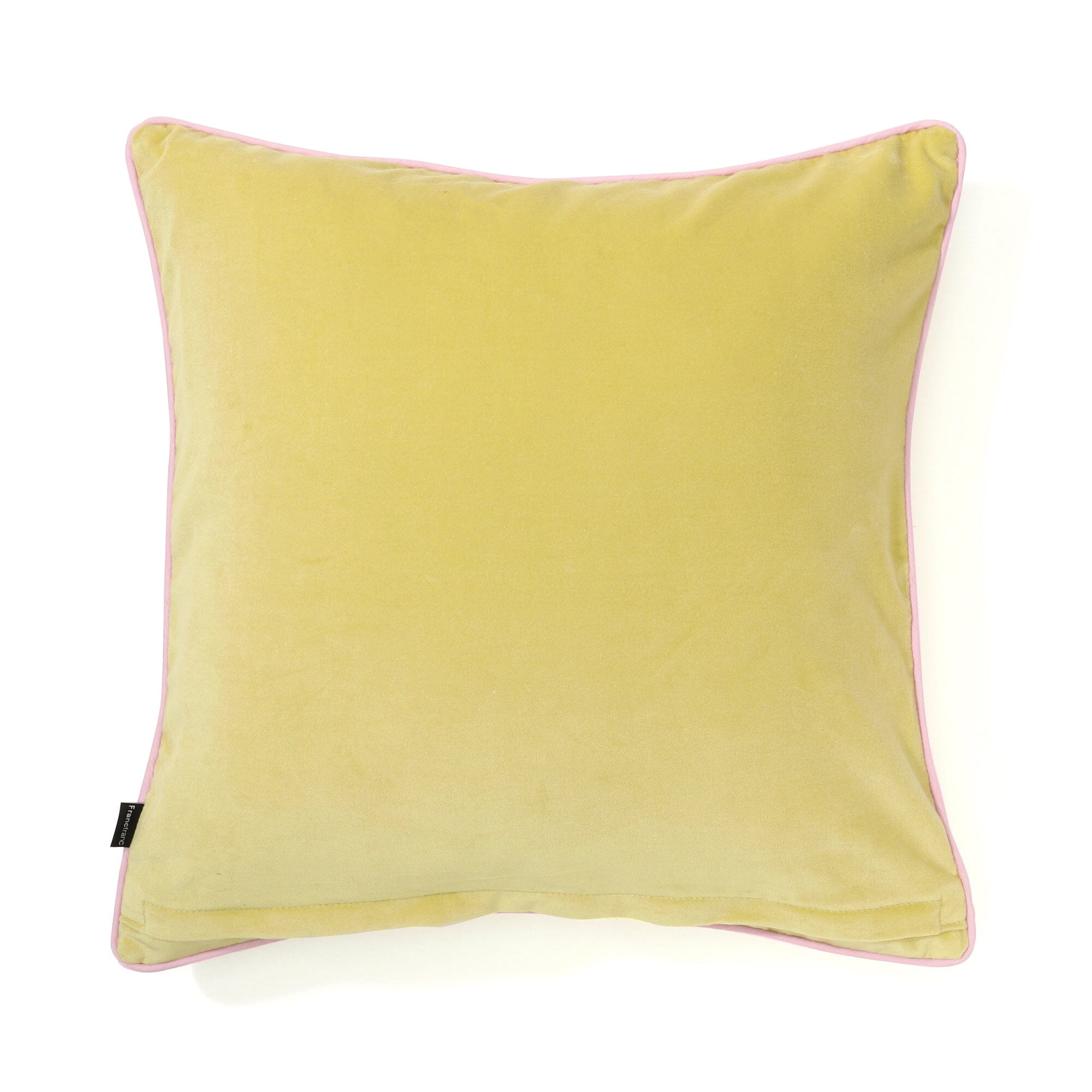 Handmade Ethnic Embroidered Cushion Cover 18x18 Inches Yellow - Bohemian Home Decor for Sofa, Bed & Living Room