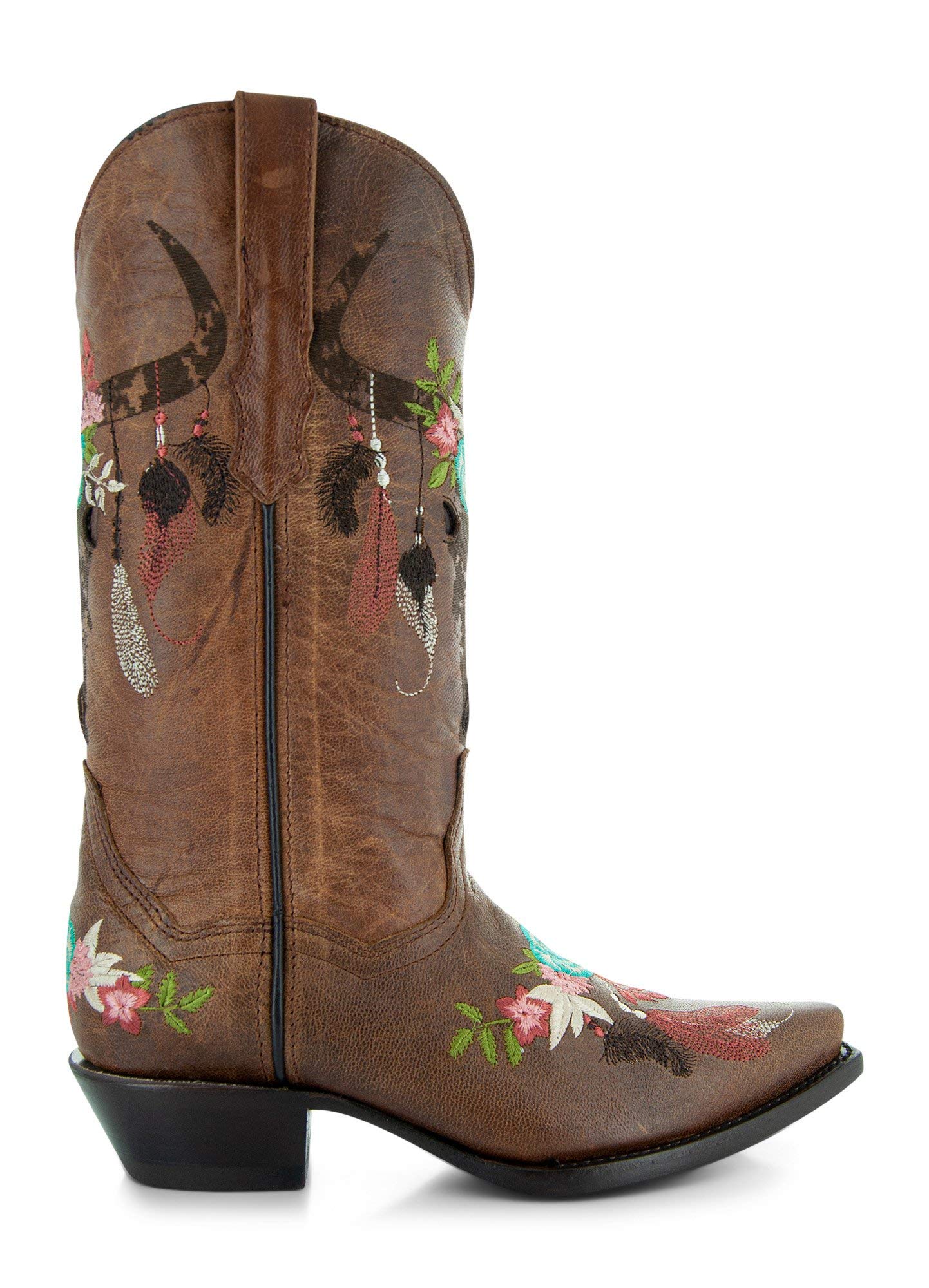 Soto Boots Longhorn Women's Fashion Cowgirl Boots M50029 - Stylish Western Ankle Boots for Country Dancing, Rodeo & Everyday Wear