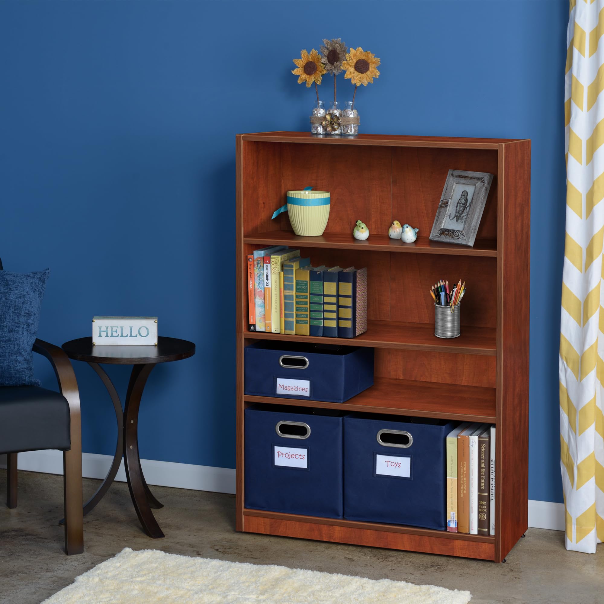 Regency High Bookcase Legacy - 47 Inch Cherry Wood Bookshelf for Home Office, Living Room & Library Storage