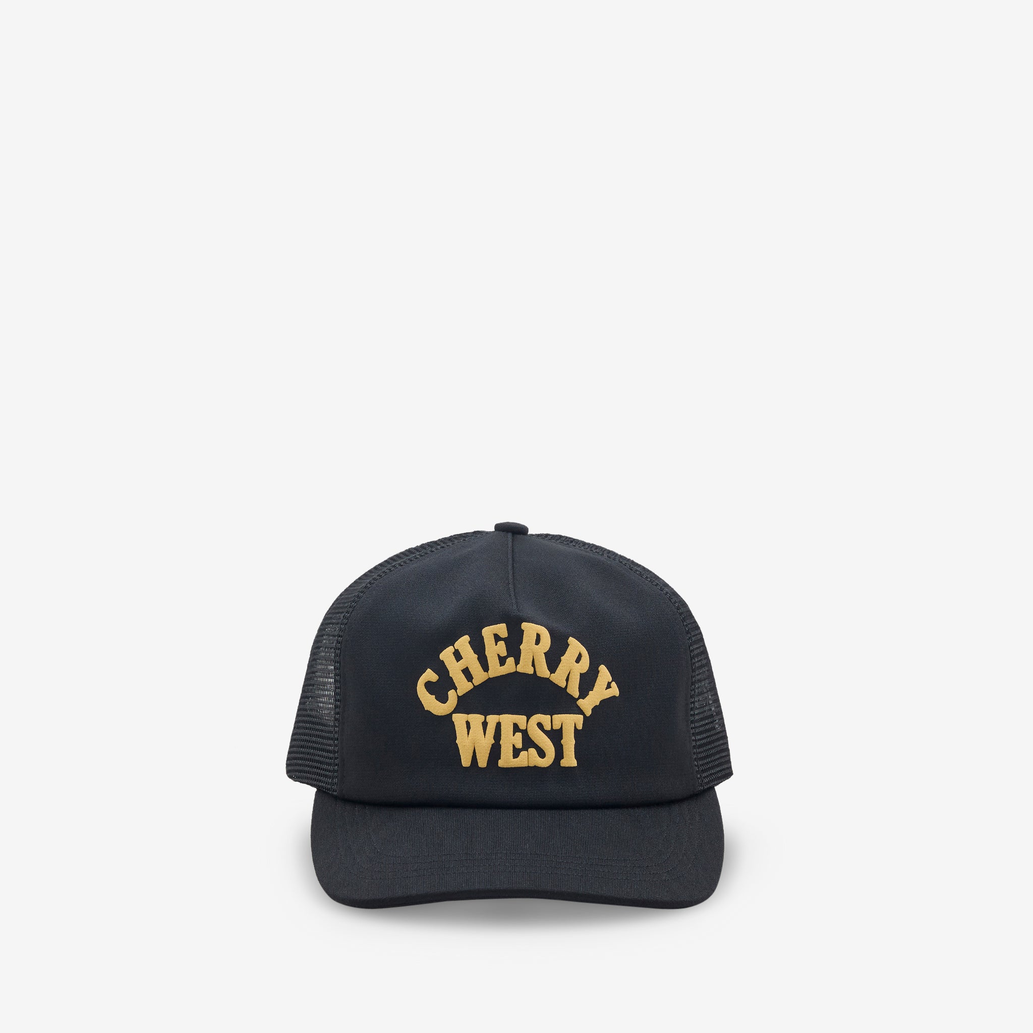 Cherry West Mesh Trucker Hat for Men - Black Vintage Baseball Cap with Breathable Mesh Back - Perfect for Outdoor Sports, Hiking, and Casual Wear