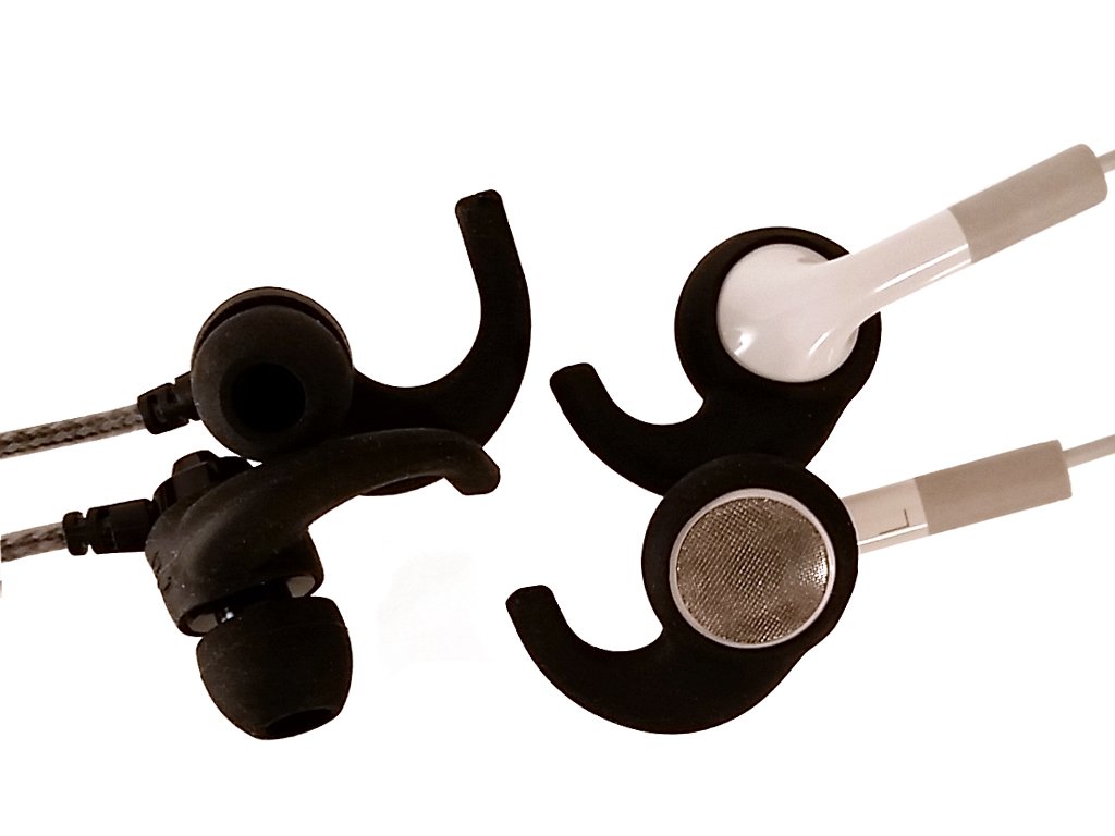 Far End Gear BudLoks Earphone Sport Grips - Secure Fit for In-Ear & Ear Canal Earbuds (Black) - Perfect for Running, Workouts & Active Lifestyles