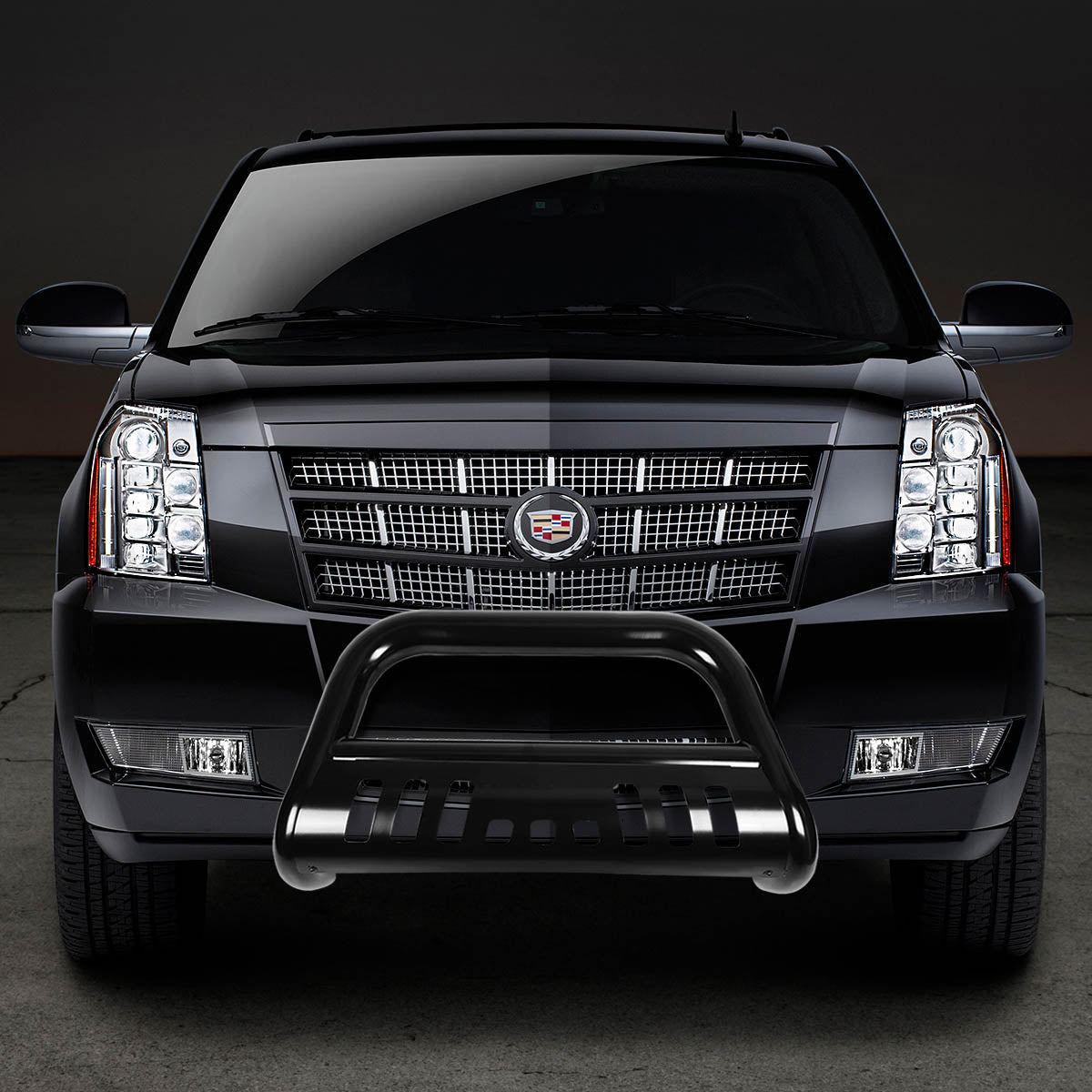 07-14 Chevy Suburban & GMC Yukon XL 1500 Bull Bar with Skid Plate - Heavy Duty Stainless Steel Black Grille Guard | Perfect for Off-Roading, Truck Protection & Enhanced Vehicle Style