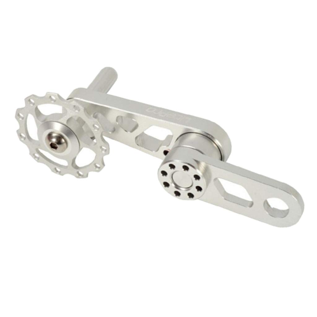 Fityle Single Chain Tensioner - High Performance Aluminum Alloy Bike Part for Road Bikes - Easy Install Silver Chain Guide - Perfect for Cycling Maintenance & Smooth Gear Shifting