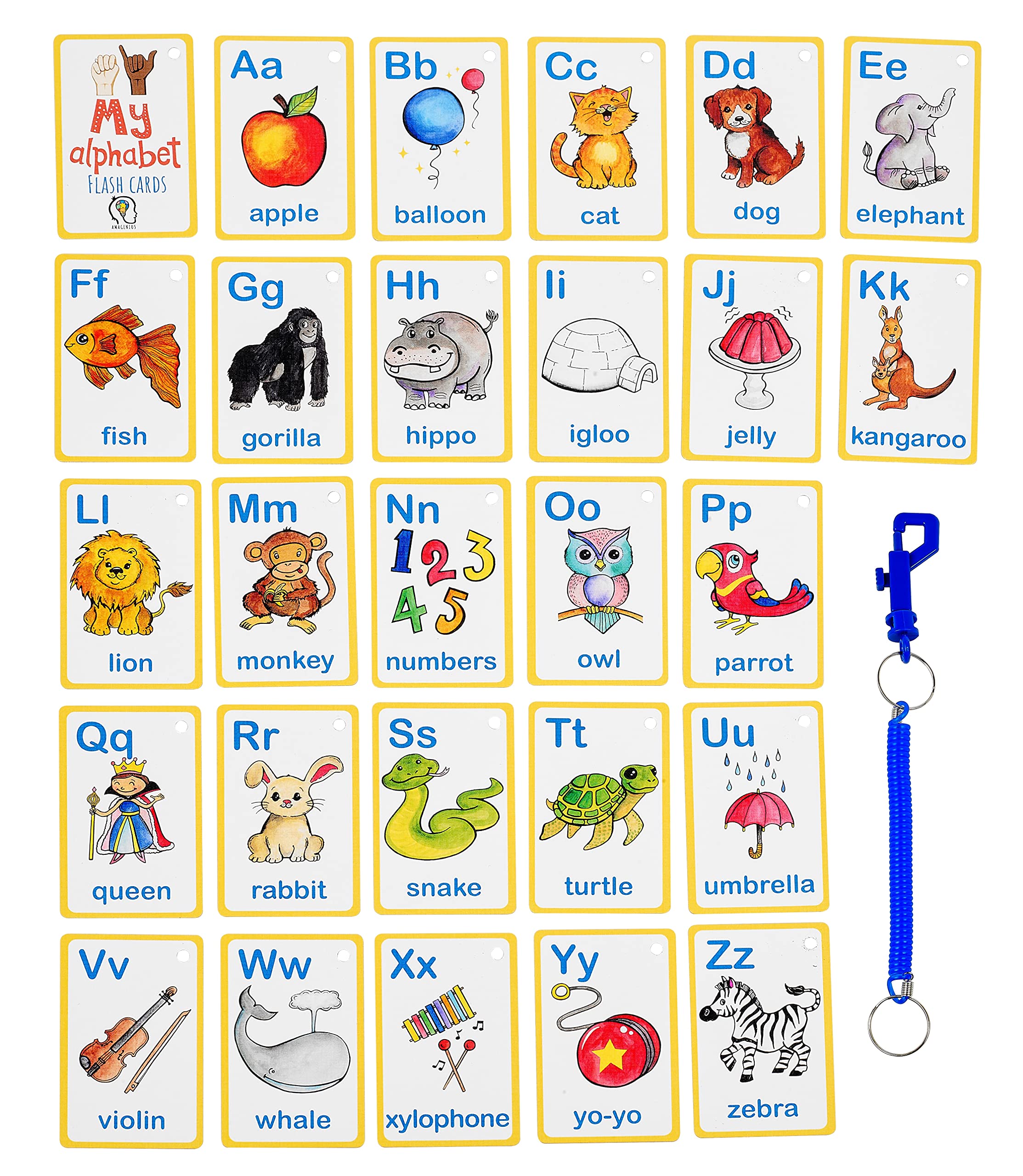 ASL Alphabet Flash Cards for Toddlers - 26 American Sign Language Learning Cards, First Alphabet Flashcards Set for Kids | Perfect for Early Childhood Education & Homeschooling