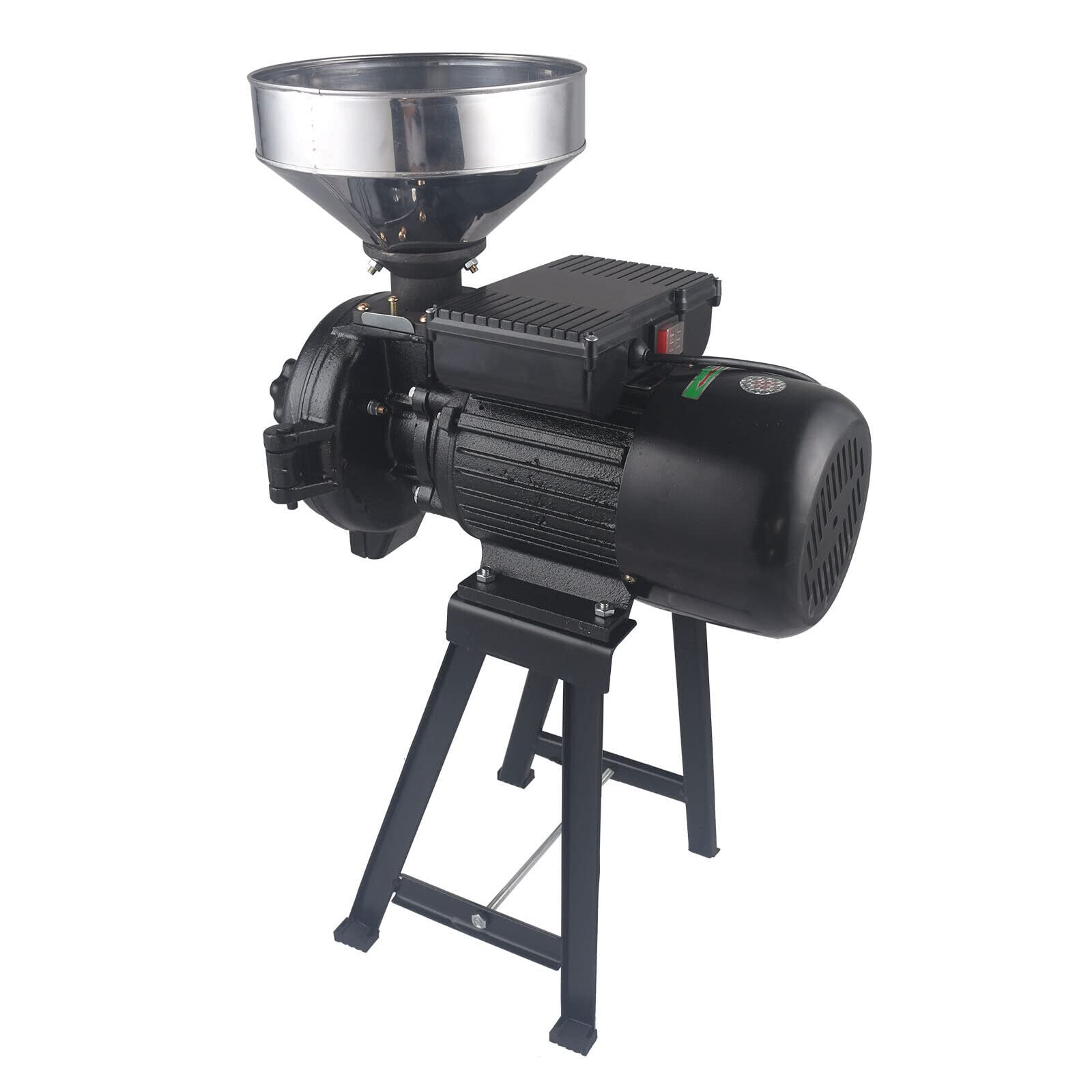 110V 2200W Commercial Electric Grain Grinder for Corn, Wheat & Cereals - Heavy Duty Flour Mill Machine for Feed & Dry Ingredients | Perfect for Bakeries, Farms & Home Use