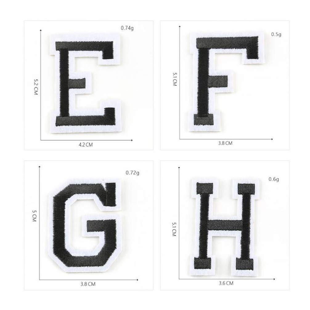 Healifty 26pcs White Alphabet Letter Stickers - DIY Sewing Applique Patches for Shoes, Clothes & Crafts - Perfect for Kids' Shoe Decoration & Personalized Clothing Projects