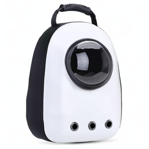 Breathable Pet Carrier Backpack for Cats & Small Dogs - Portable Space Capsule Design with Double Zipper & Adjustable Shoulder Straps | Ideal for Air Travel, Hiking, and Vet Visits