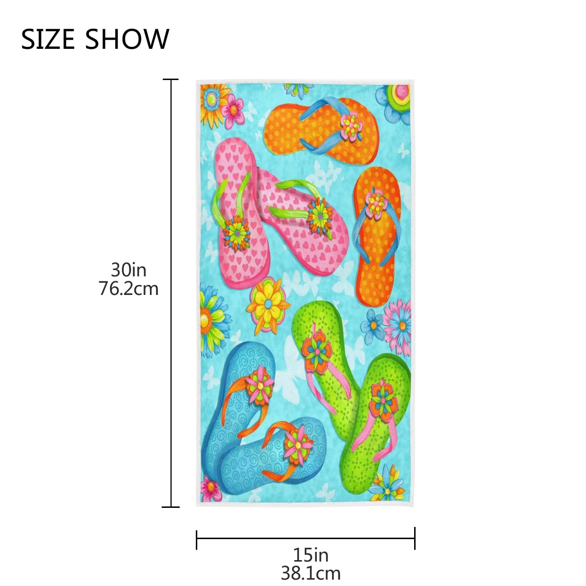 Turquoise Summer Hand Towel Set - 16x30 Inch Highly Absorbent Bath & Kitchen Towels with Sunflower & Butterfly Design - Perfect for SPA, Gym, Guest Use & Beach Day Essentials
