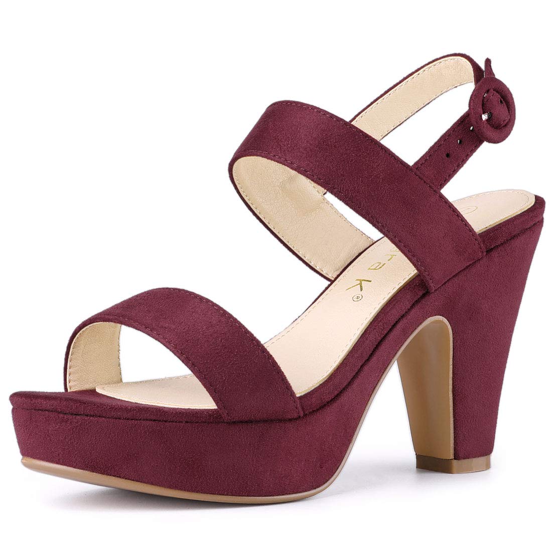 Allegra K Women's Slingback Platform Heels - Chunky High Heel Sandals for Women | Comfortable Dress Shoes for Party, Wedding & Evening Out