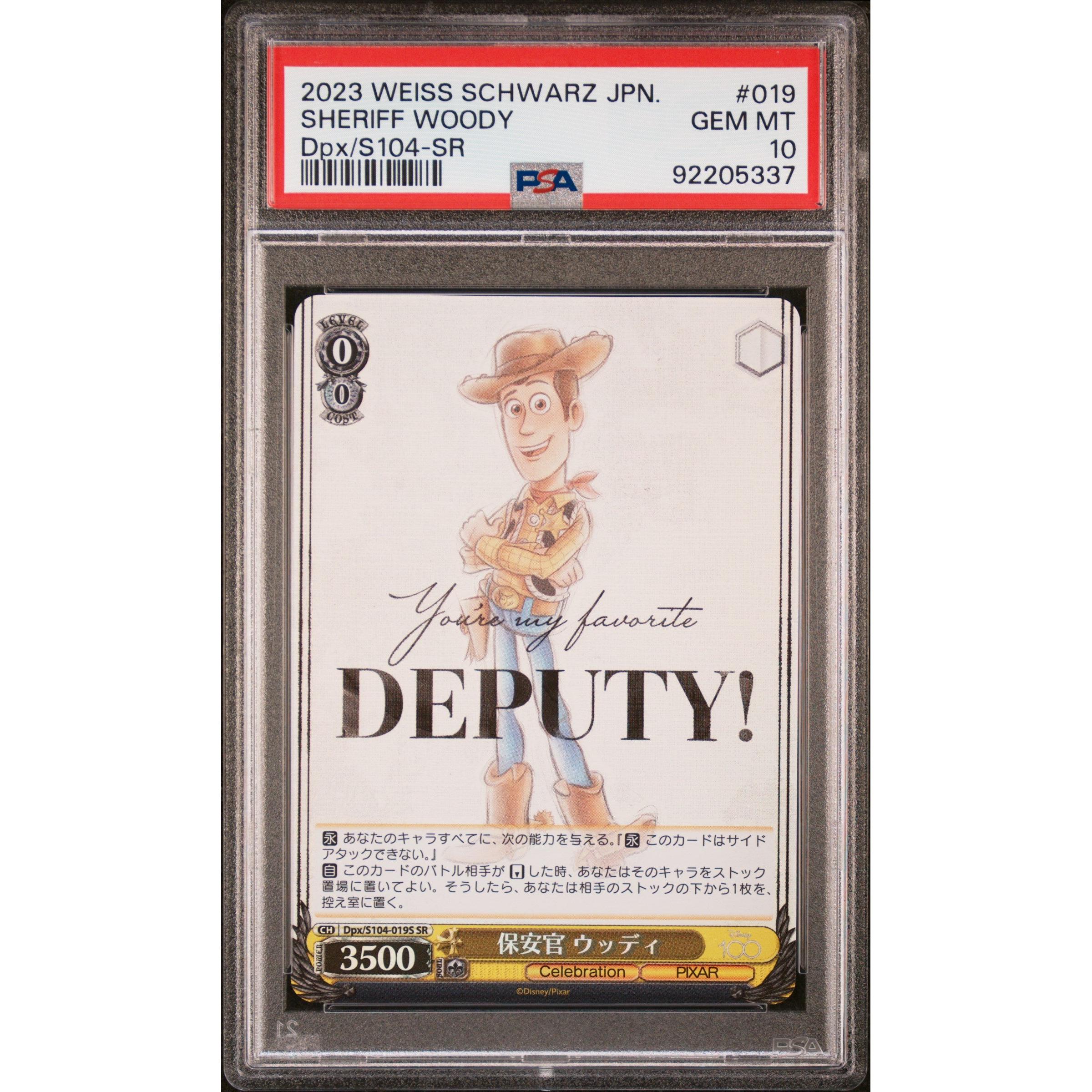2023 Disney 100 Japan Exclusive Sheriff Woody SR 019 PSA 10 Graded Collectible - Perfect for Disney Fans, Toy Story Collectors & Display Cases