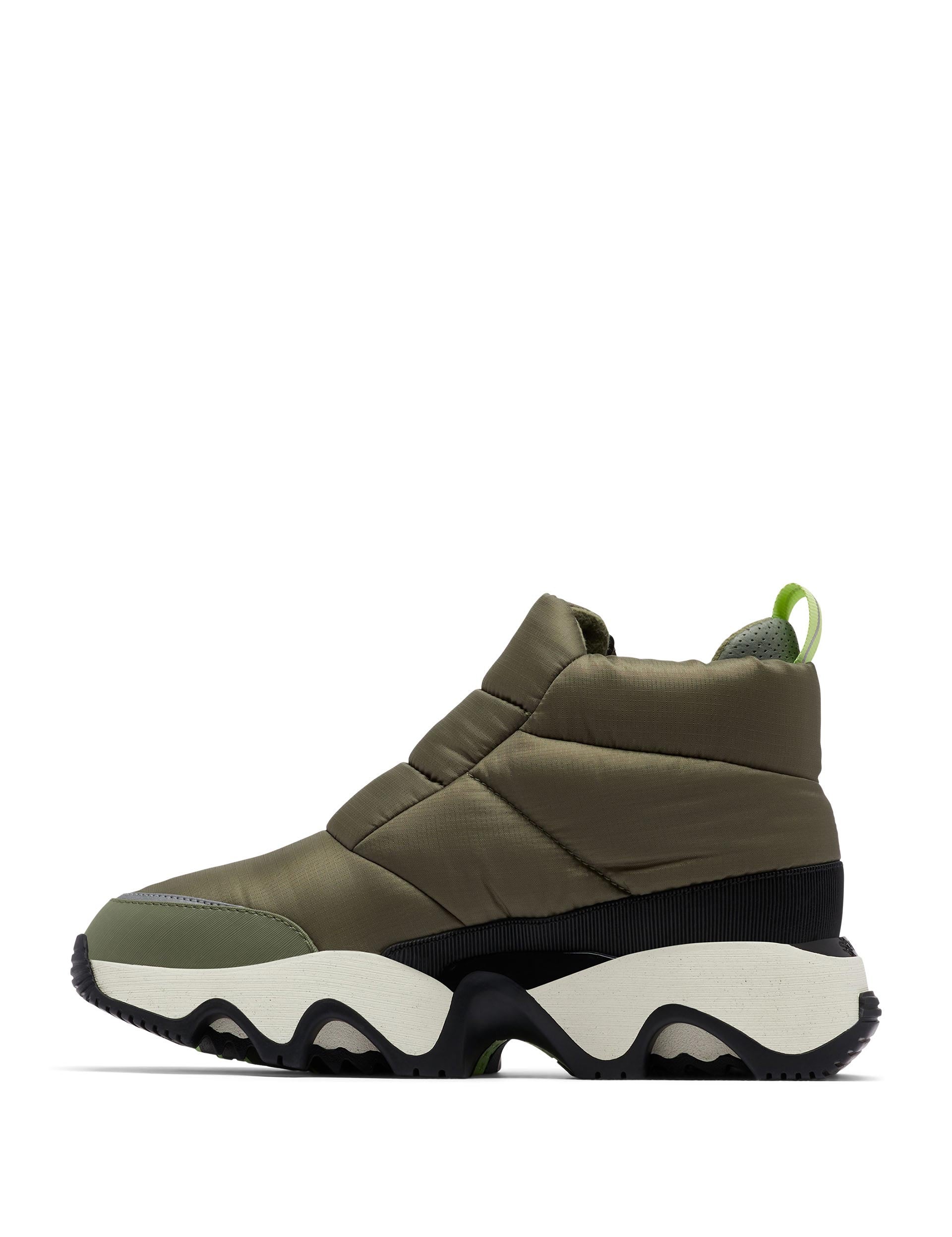 Kinetic Impact Puffy Sneaker Boot for Women - Waterproof Winter Shoes, Stone Green/Black - Comfortable & Stylish for Outdoor Activities, Hiking, and Casual Wear