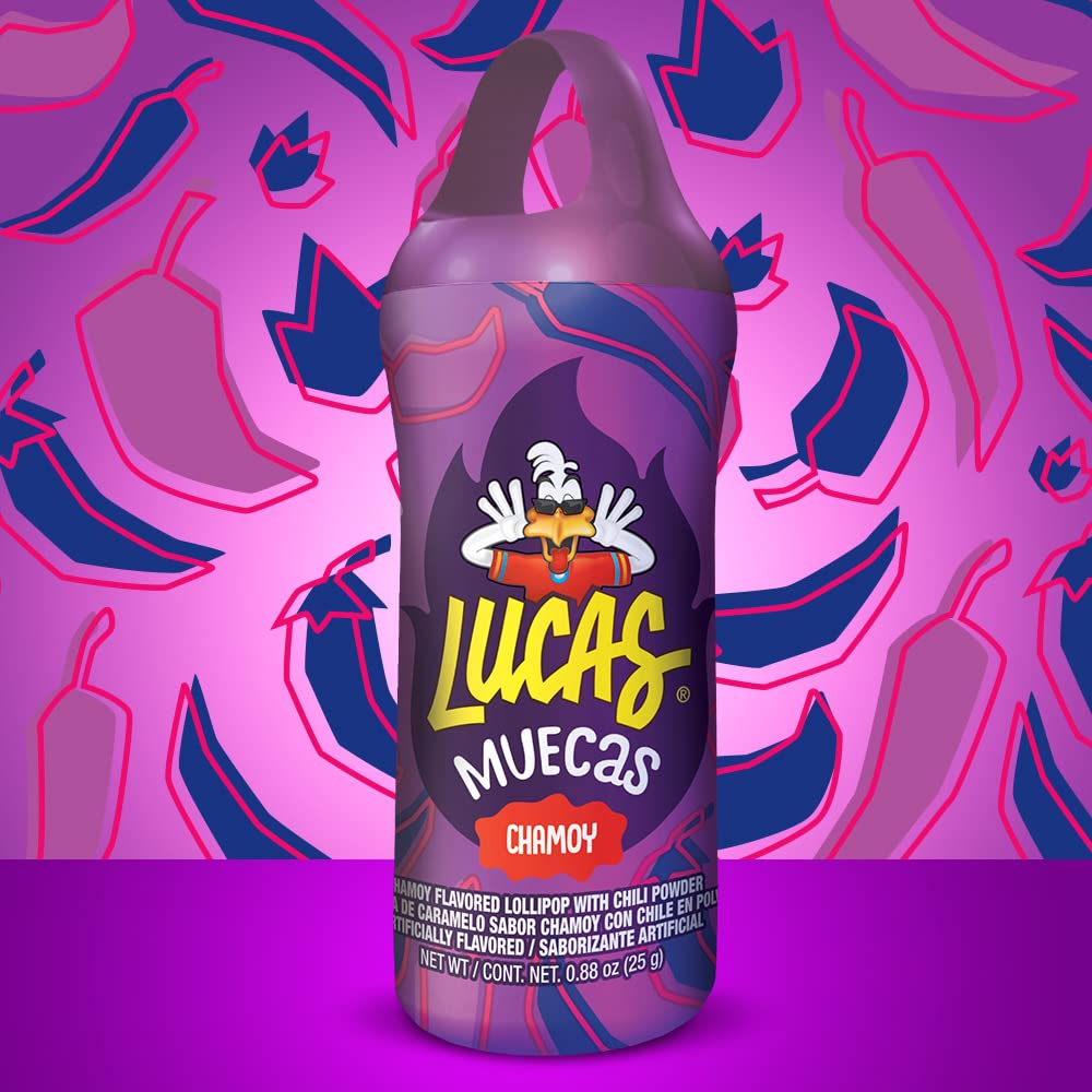 Lucas Muecas Lollipop Chamoy Flavor Candy - 10 Piece Pack (0.96oz) | Sweet & Spicy Mexican Treat for Snacks, Parties, Piñatas & Gifts | Perfect for Cinco de Mayo, Birthdays & Office Celebrations