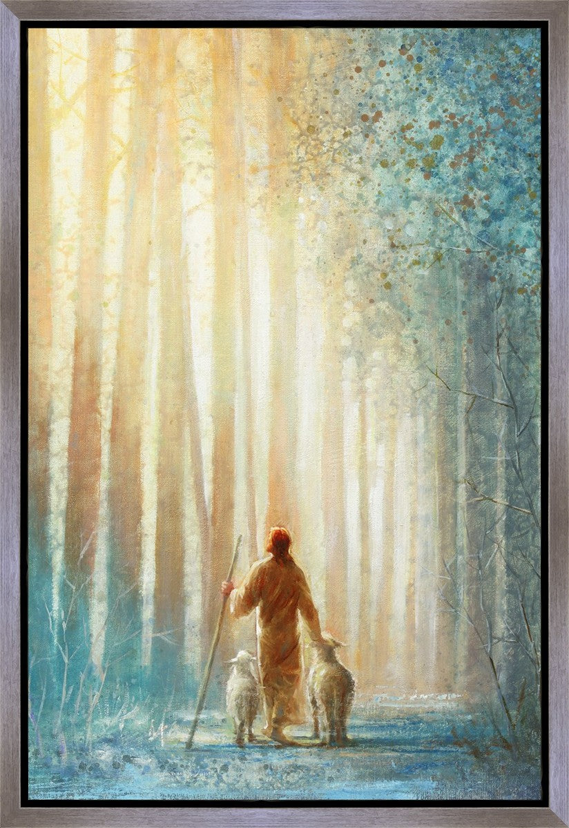 He Leadeth Me Inspirational Christian Canvas Wall Art - Gallery Wrap Ready-to-Hang Bible Verse Home Decor for Living Room, Bedroom & Office