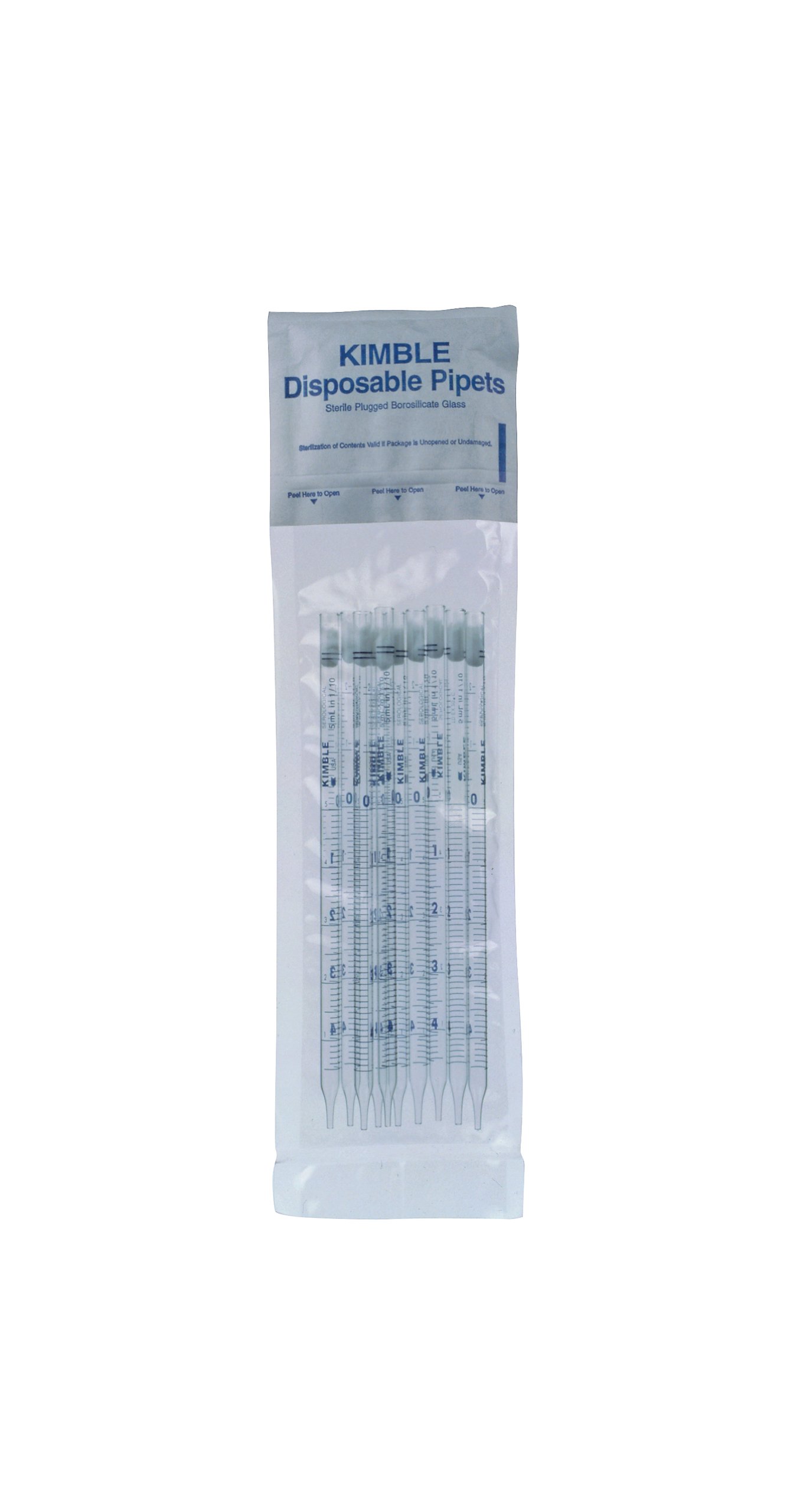 Kimax 72110-50510 Borosilicate Glass 50mL Sterile Disposable Serological Pipettes - Case of 50, Shorty Design for Precise Liquid Transfer - Ideal for Laboratory, Medical Research & Cell Culture Applications