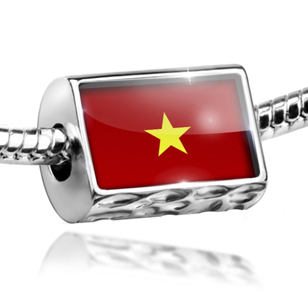 Vietnam Flag Charm Bead - Compatible with European Bracelets for Men & Women - Perfect for Travel, Gifts & National Pride Accessories