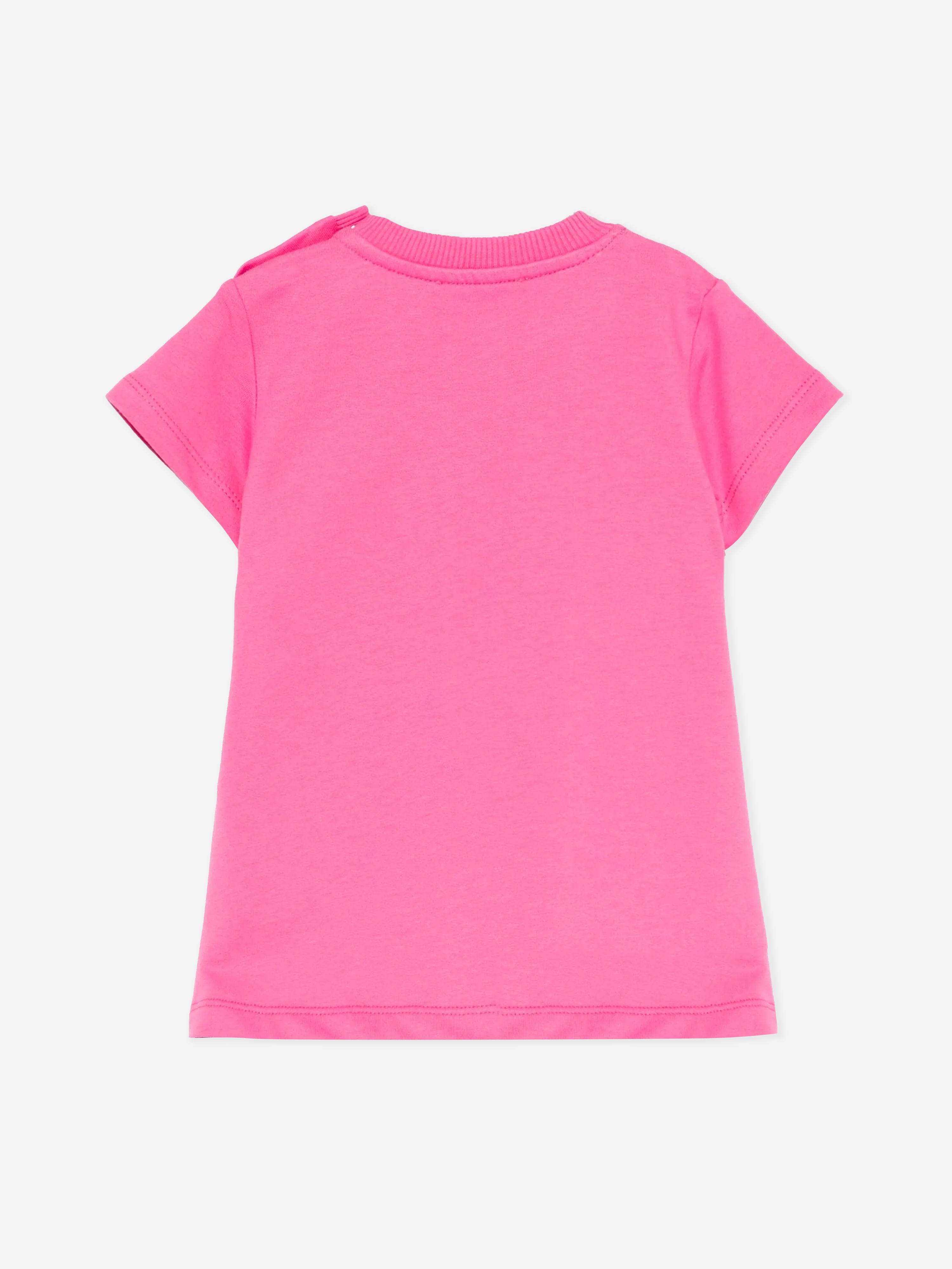 Adorable Baby Girls Teddy Bear Jersey Dress - Soft Pink Cotton Comfort Wear for Playdates & Photo Shoots