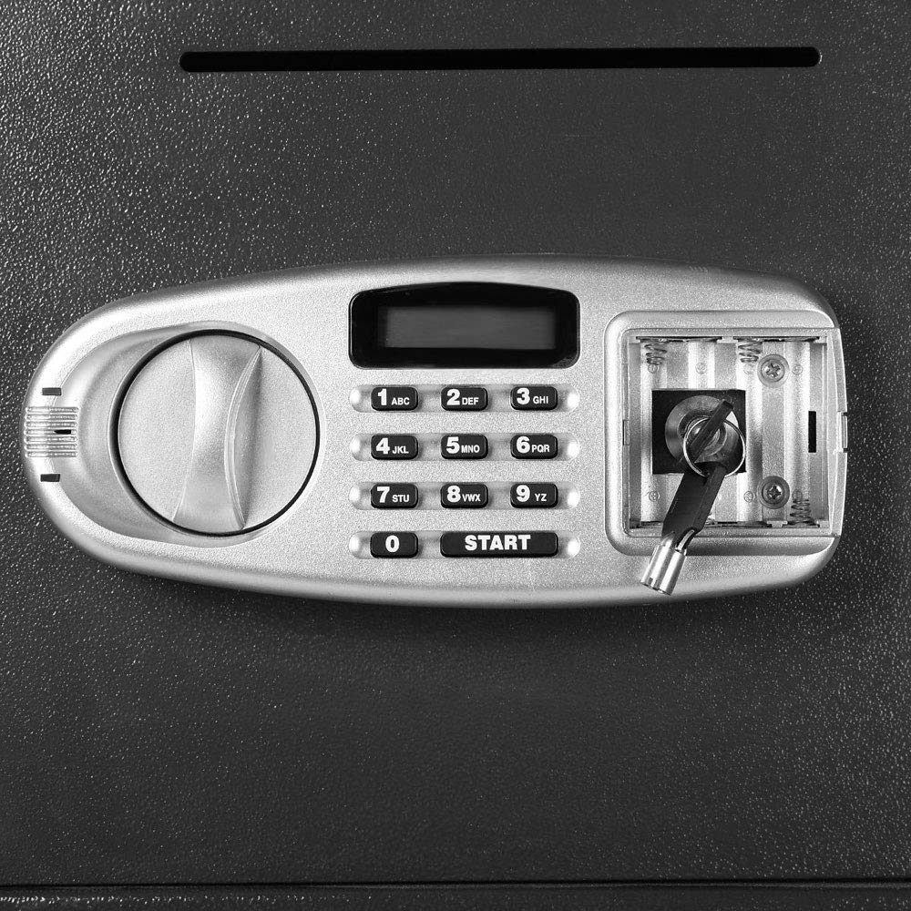 Secure Digital Safe Box with Double Door & Keys - Home & Office Security Safe for Cash, Valuables & Gun Storage | Ideal for Bedroom, Closet & Business Use