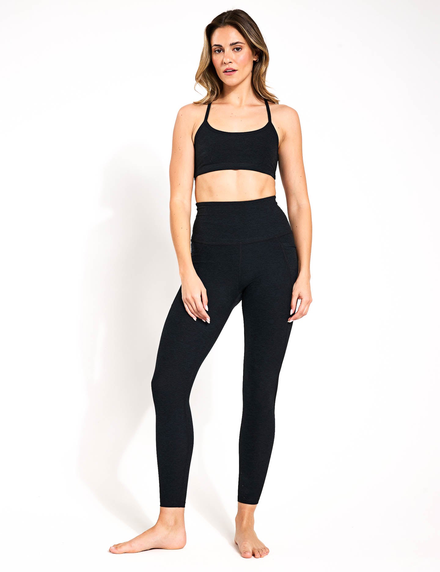 Spacedye Slim Racerback Bra - Darkest Night | Seamless Workout Top for Yoga, Running & Gym | Women's Comfortable Sports Bra