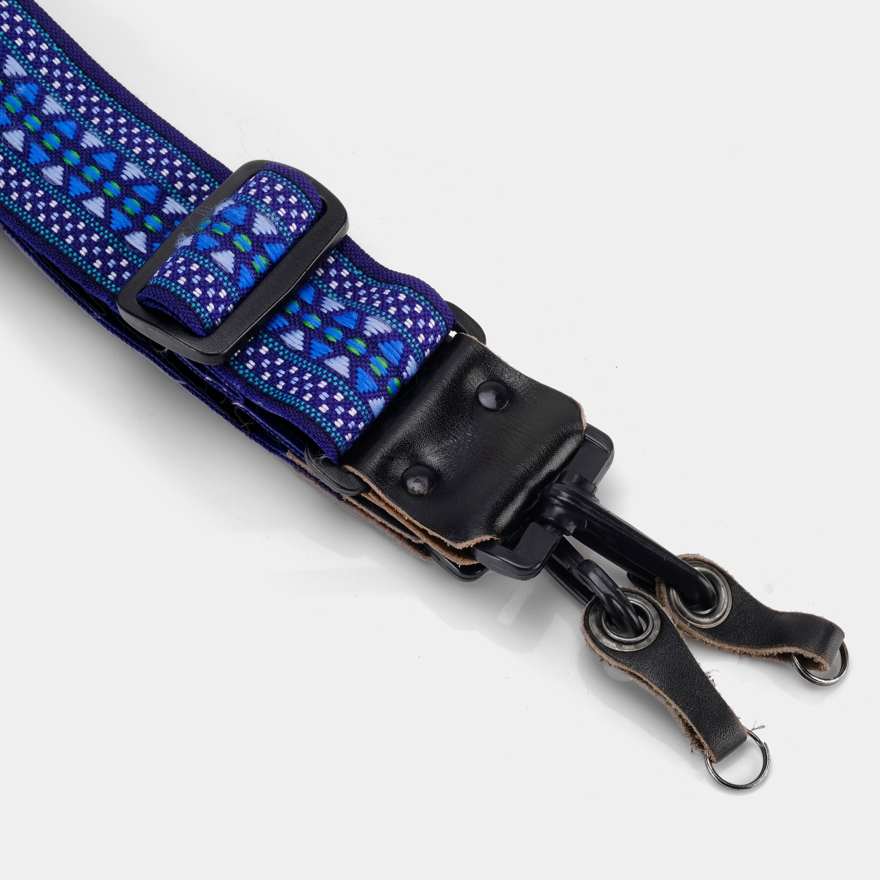 Vintage Blue and Green Bohemian Camera Strap - Adjustable Neck Strap for DSLR, Mirrorless, Film Cameras - Perfect for Travel, Photography, and Outdoor Adventures