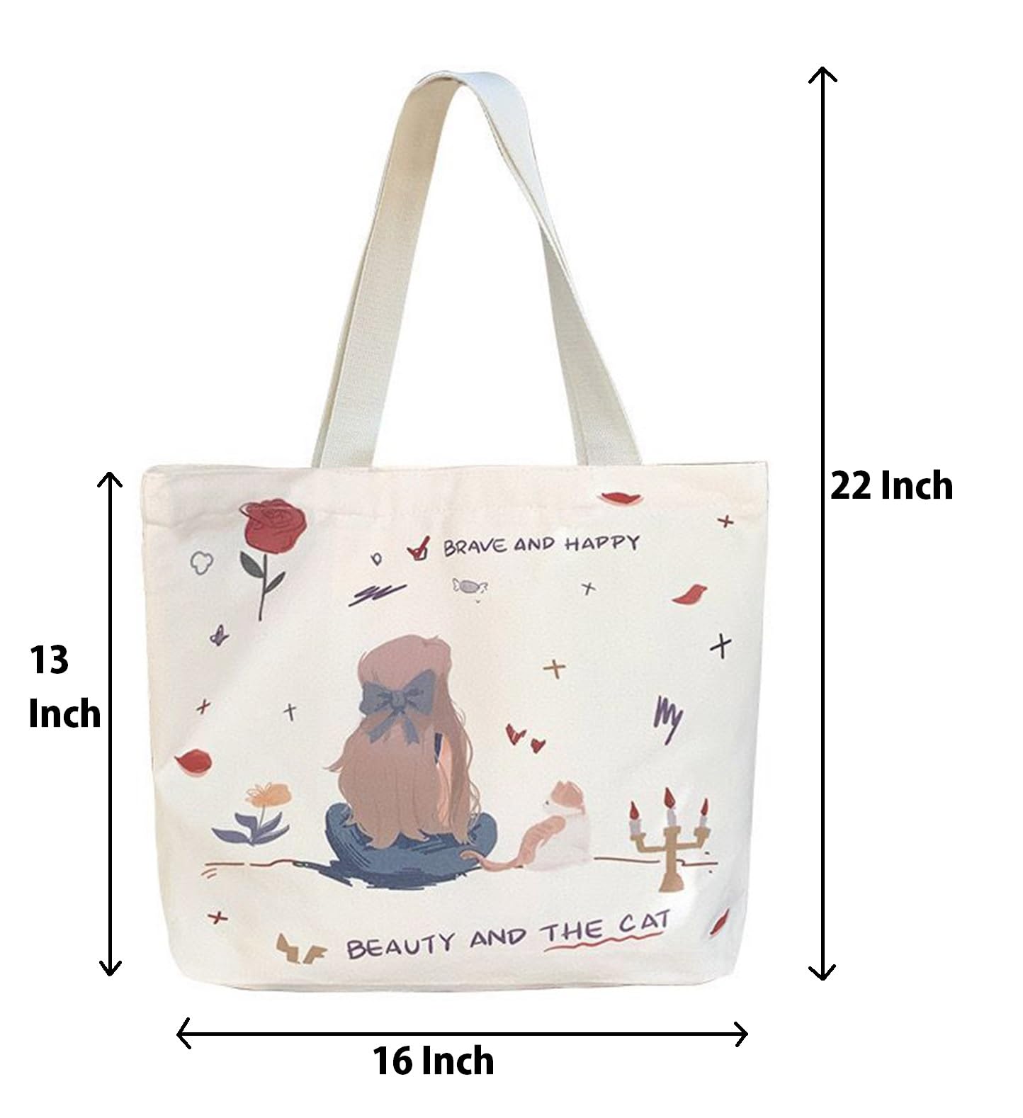 KeepCart Women's Reusable Grocery Tote Bag with Pockets - Eco-Friendly Canvas Shopping Bag for Groceries, Travel & Daily Use - Durable Shoulder Handbag for Work, Beach & Errands