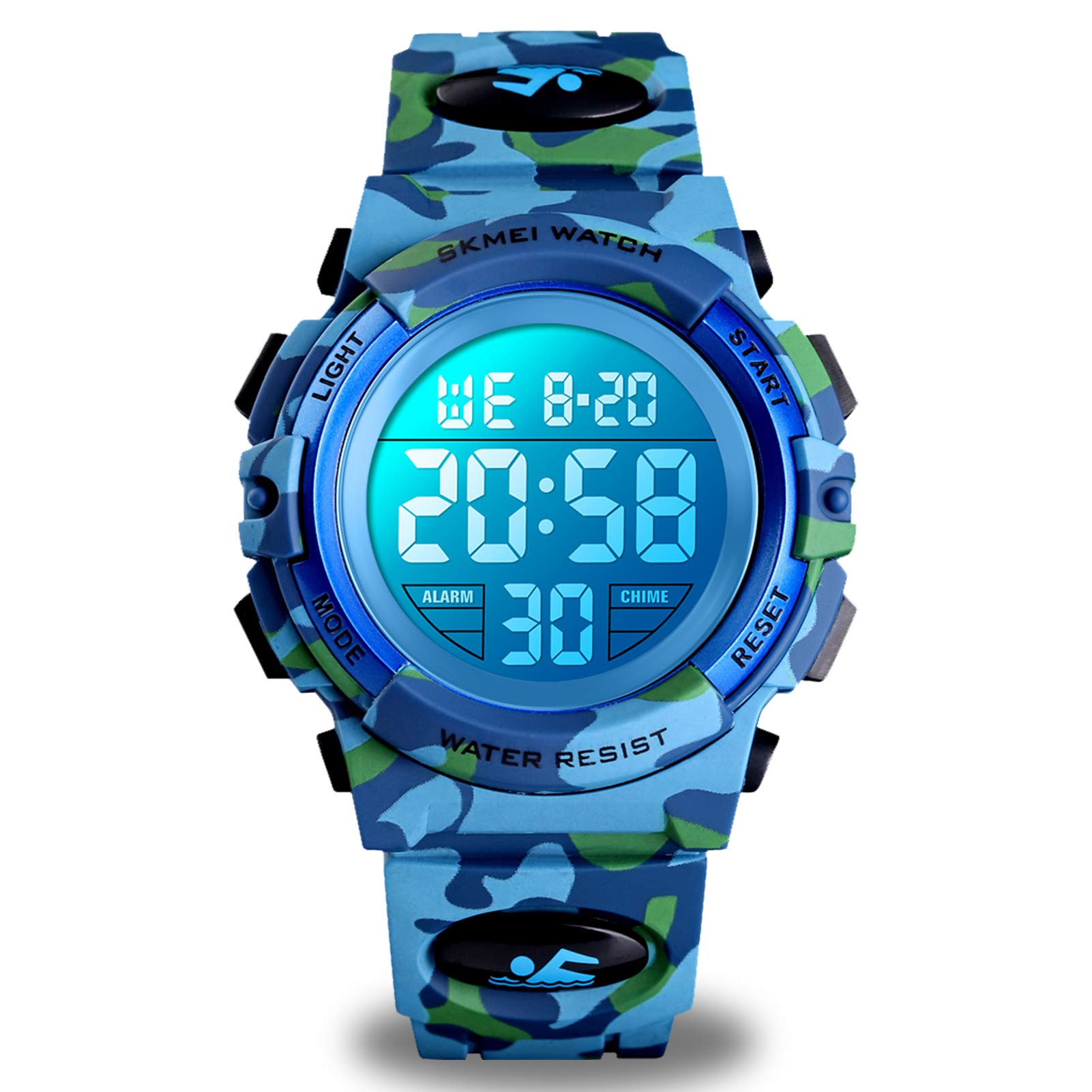 **Cofuo Kids Digital Sports Watch for Boys and Girls - Waterproof LED Analog Quartz Watch with Alarm, Stopwatch, 7 Colorful Lights & Luminous Silicone Band - Perfect for School, Sports & Outdoor Activities**