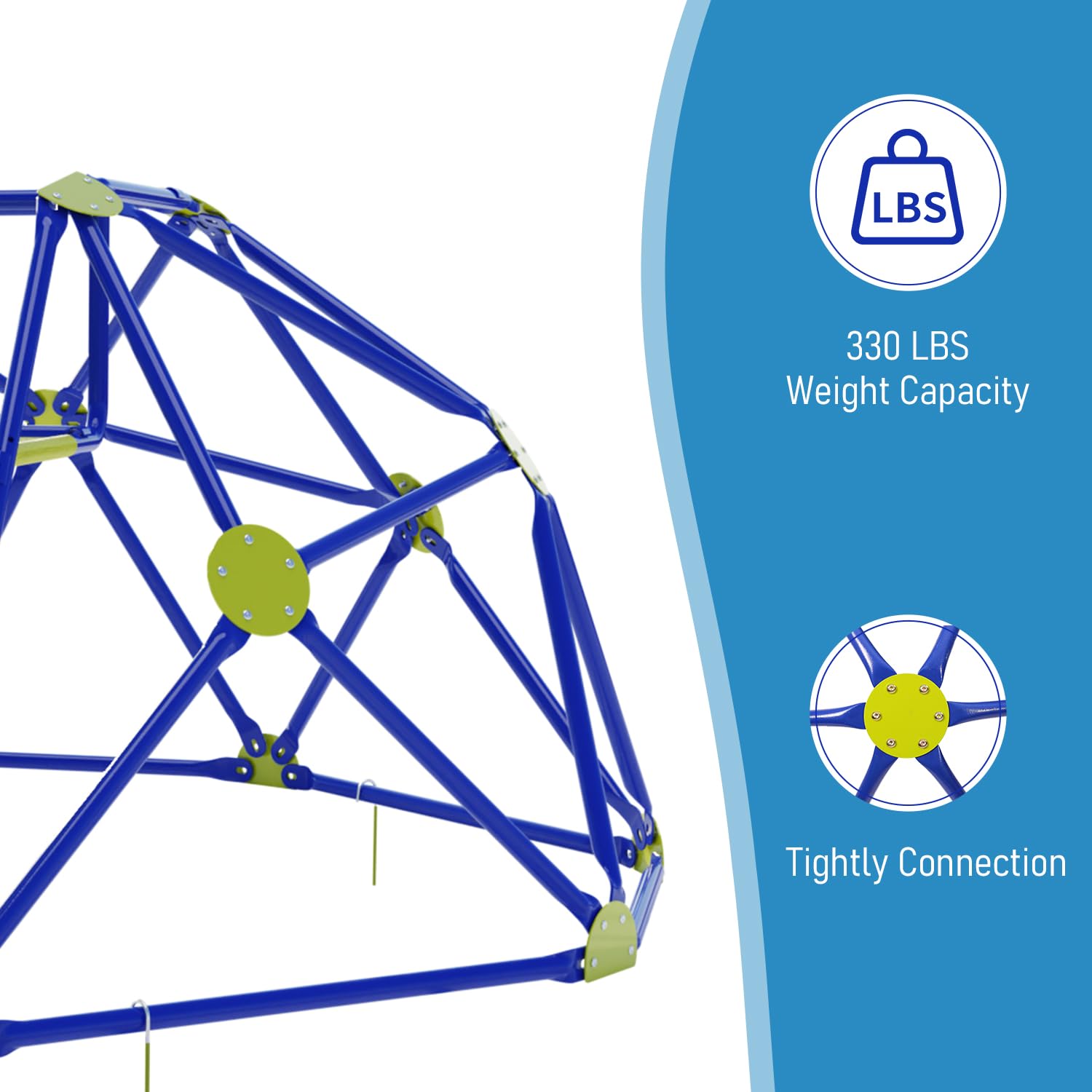 NUNU LAB 8FT Kids Climbing Dome with Slide - Indoor & Outdoor Jungle Gym for Toddlers Ages 3-6 | 330LBS Weight Capacity | Anti-Rust UV-Resistant Steel Frame | Easy Assembly | Perfect Gift for Boys & Girls | Backyard Playground, Daycare Center, Park Activity Equipment