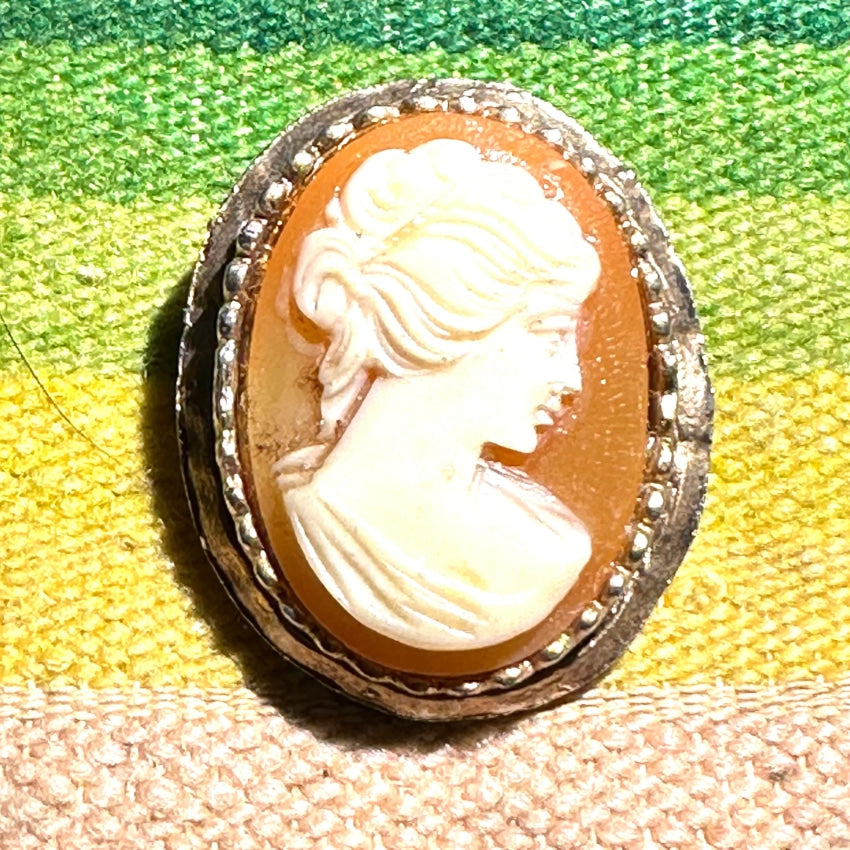 Vintage Gold-Tone Hand Carved Shell Cameo Brooch Pin - Elegant Antique Jewelry for Women, Perfect for Weddings, Parties & Vintage Fashion Accessories
