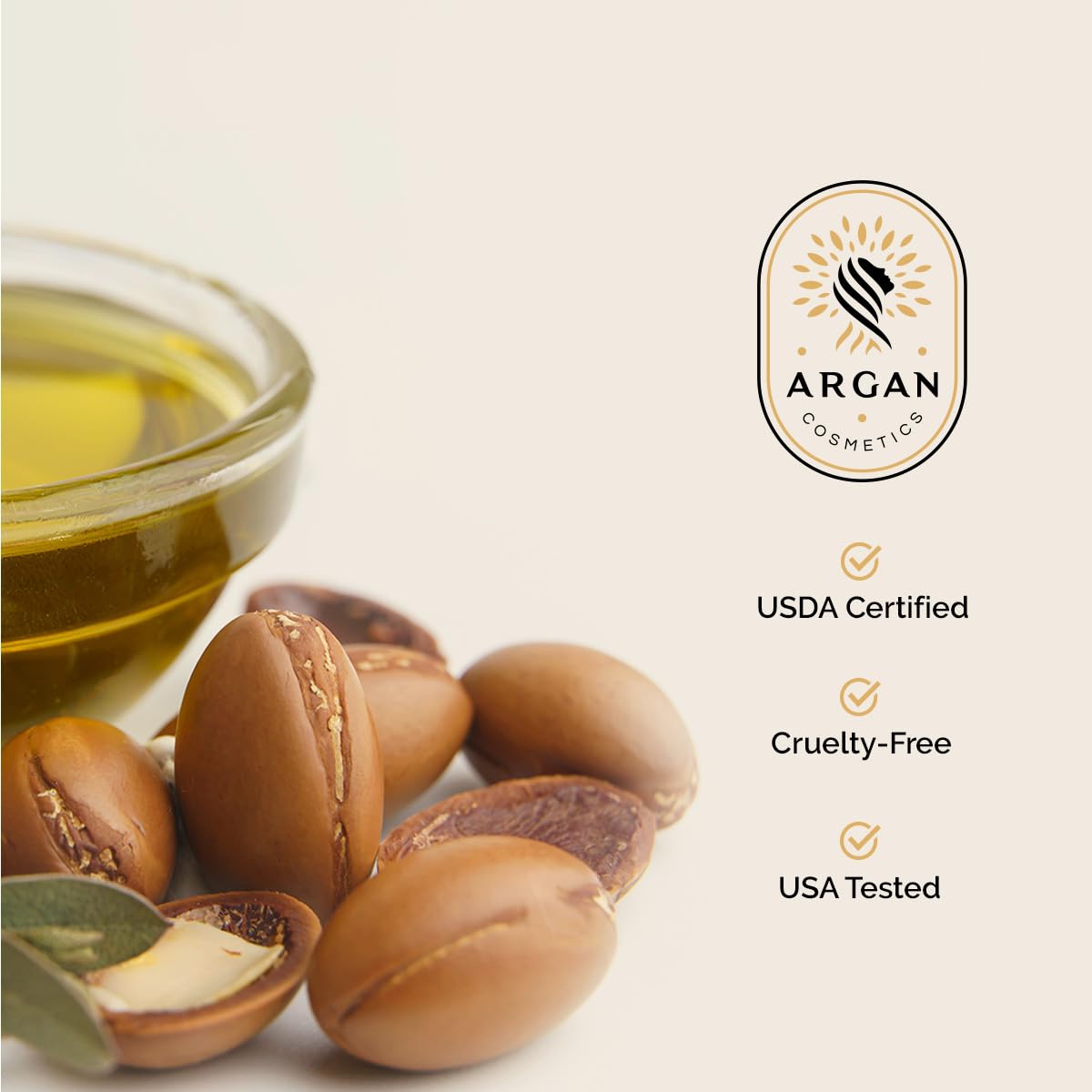 100% Pure Organic Moroccan Argan Oil for Hair, Skin & Beard Care - Cold Pressed Unscented Argan Oil - Natural Moisturizer for Dry Hair, Face, Nails & Cuticles - 2 Fl Oz - Perfect for Daily Hydration & Beauty Routine